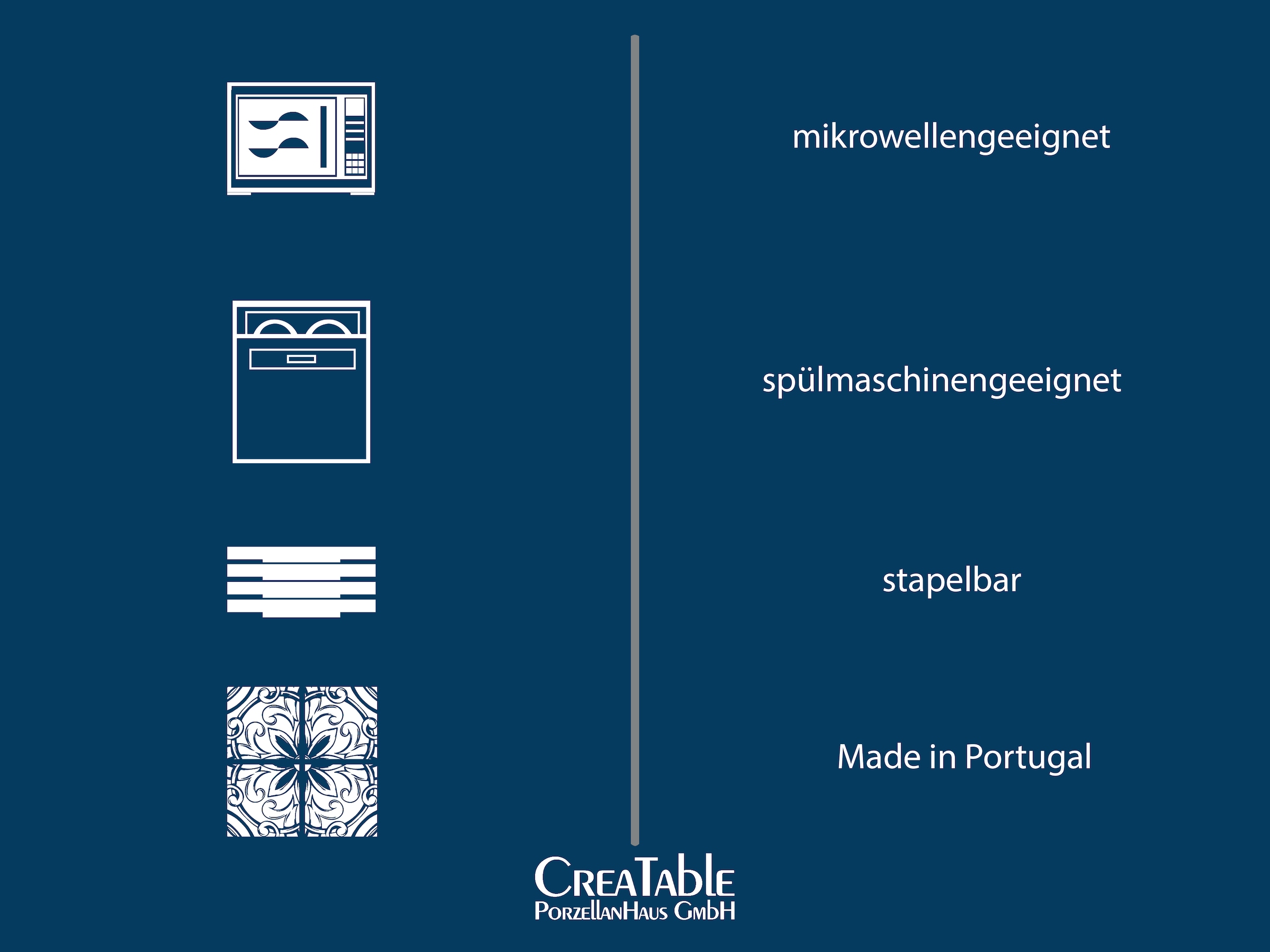 CreaTable Kombiservice »Sardinhas, Geschirr-Set, 16-tlg.« Hochwertiges Steinzeug, Zentrales Sardinen-Motiv