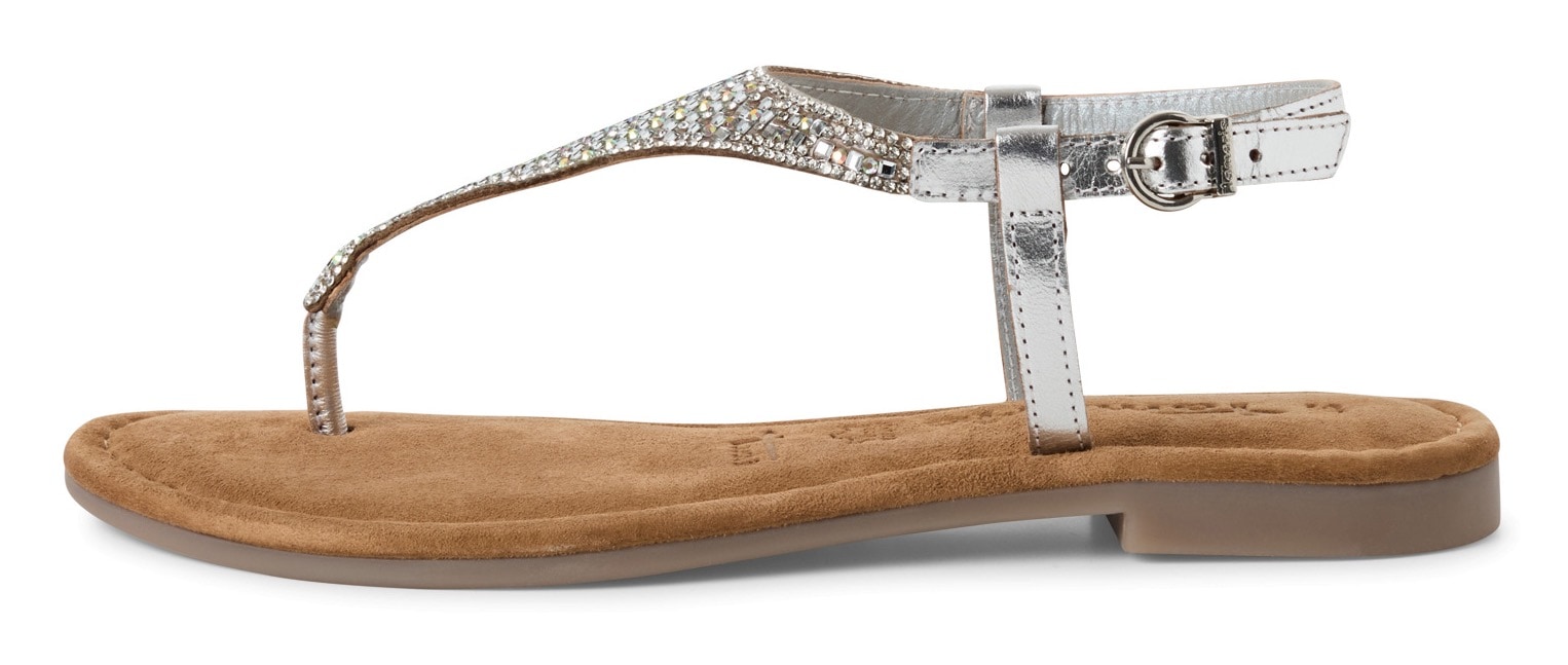 Tamaris Riemchensandale, Sandalette, Sommerschuh, Festtagsschuh, funkelnde Strasssteinchen