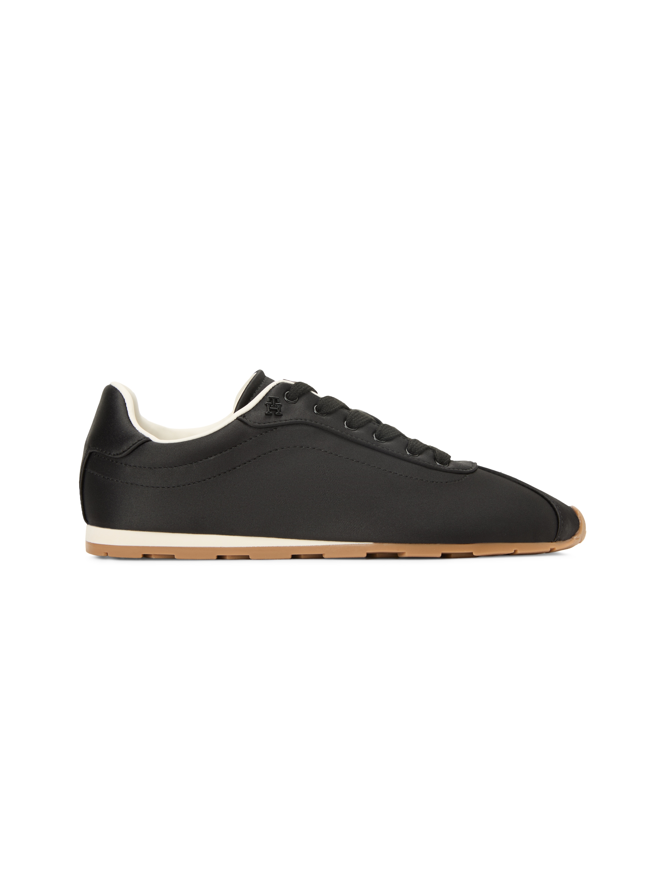 Tommy Hilfiger Sneaker »TH BELLA LOW RUNNER SATIN«  Freizeitschuh, Halbschuh, Schnürer mit seitlichem TH-Logo