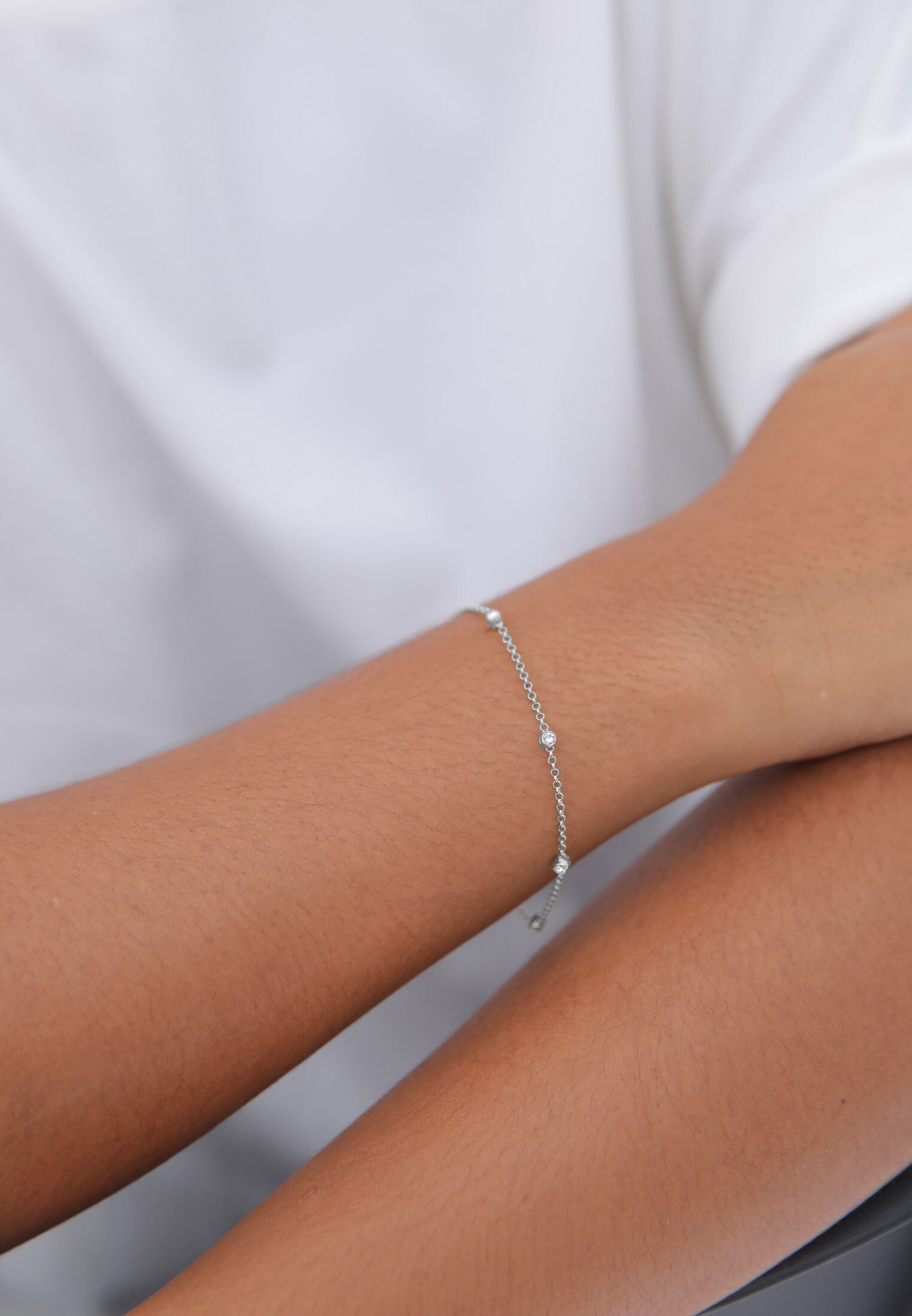 Elli Armkette »Armband Klassisch Basic Kristalle 925 Silber«