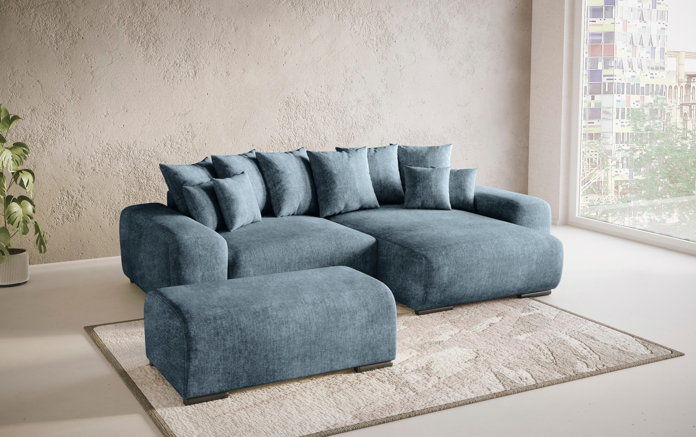 Mr. Couch Polsterecke »Sundance, L-Form«, Dauerschläfer mit Bett, Bettkasten, bis 140 kg belastbar