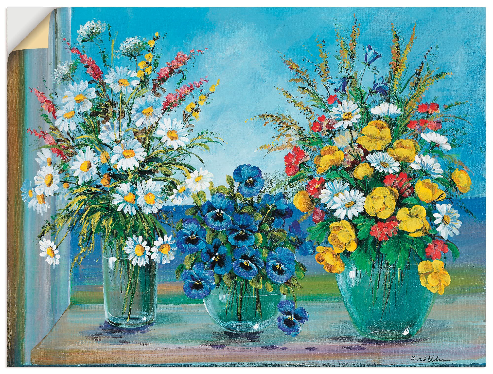 Artland Wandbild »gesammelte Kreierungen«, Blumen, (1 St.), in vielen Größen & Produktarten -Leinwandbild, Poster, Wandaufkleber / Wandtattoo auch für Badezimmer geeignet