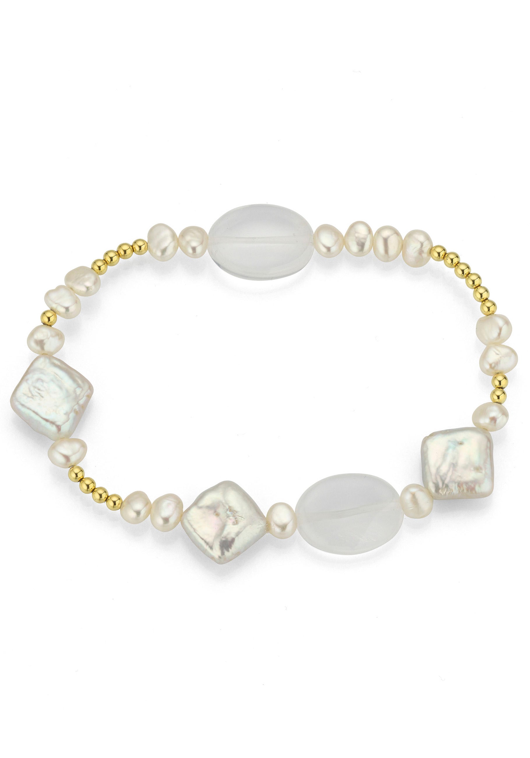 Firetti Perlenarmband »Schmuck Geschenk Armschmuck Armkette Perle«, Made in Germany - mit Bergkristall und Süßwasserzuchtperle