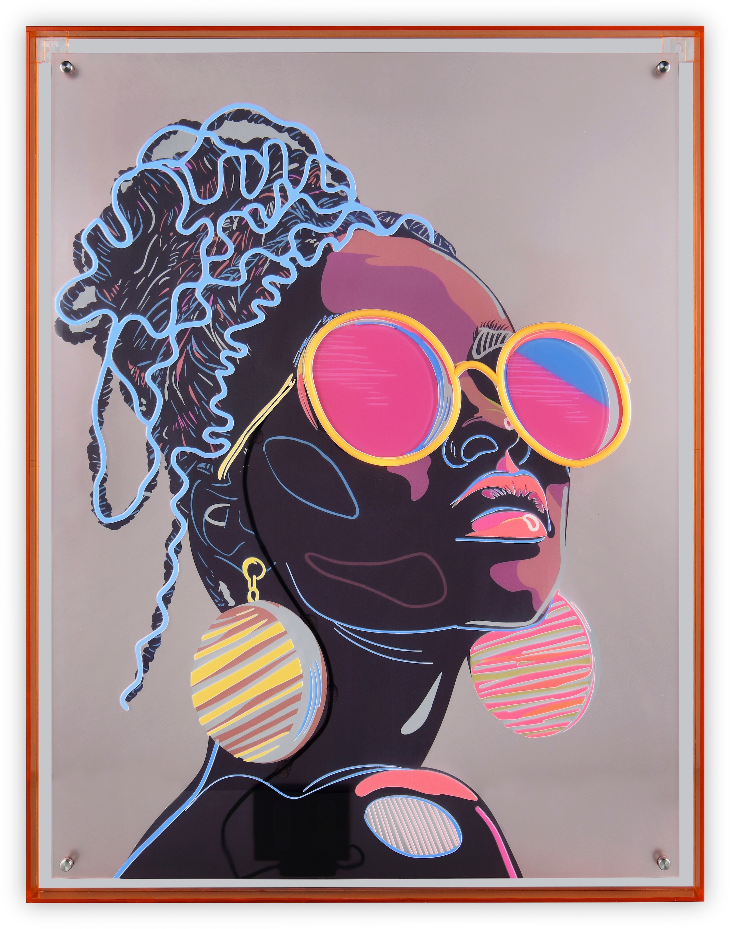 MIRRORS AND MORE Acrylglasbild »AMIRA« 1 Stk. tlg. Kunstwerk mit LED-Funktion