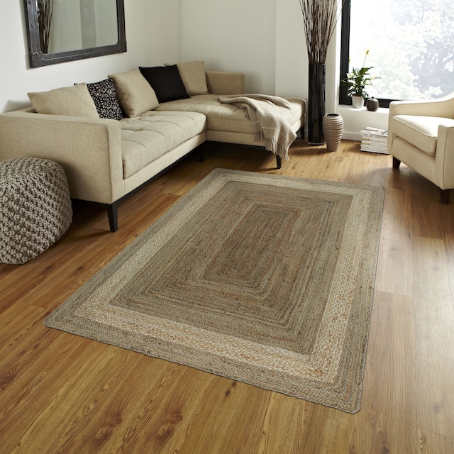 my home Teppich, rechteckig, handgewebt, Naturprodukt aus 100% Jute,  Bordüre bei OTTO