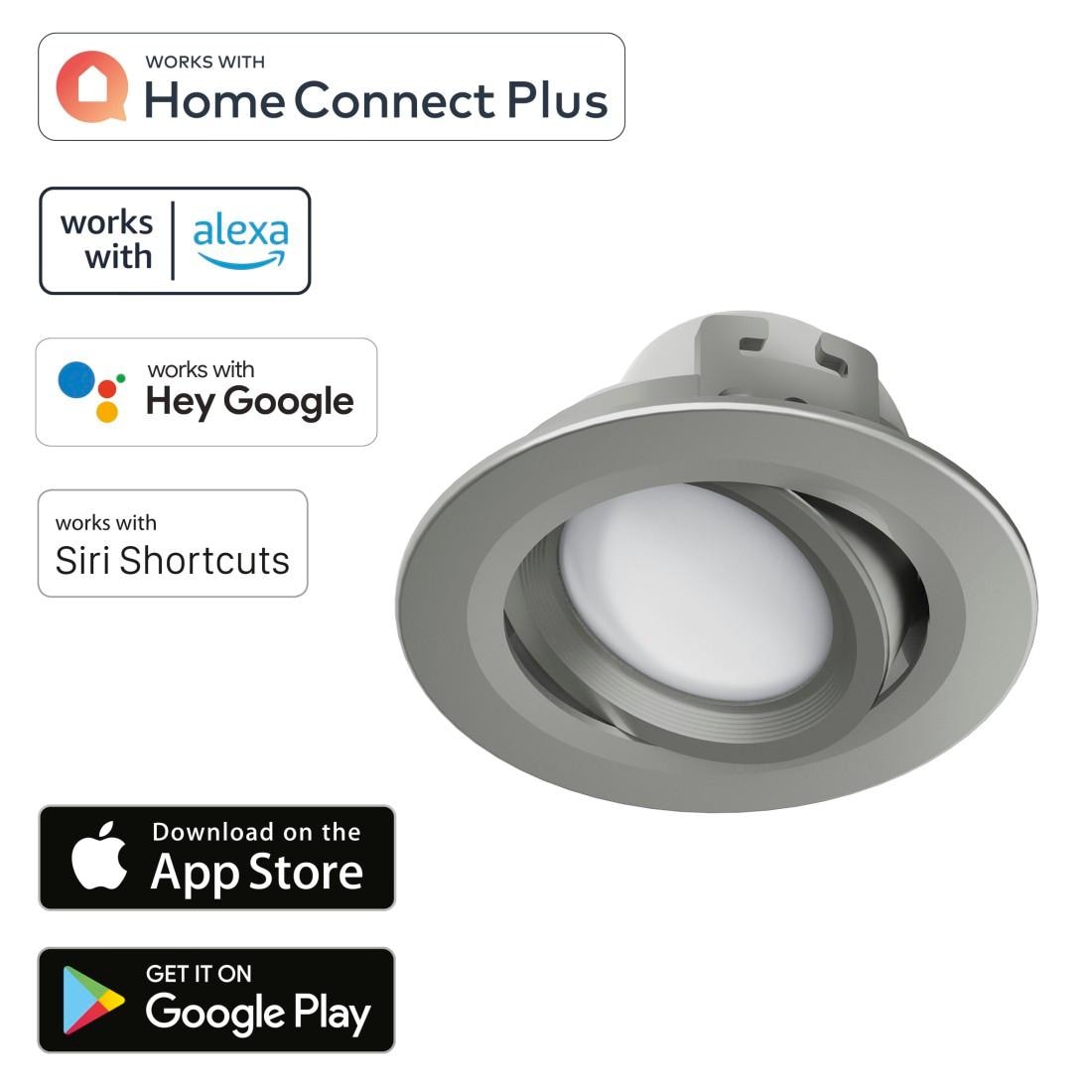 Hama Smarte LED-Leuchte »WLAN LED Einbauspot, 5W, Sprachsteuerung, Appsteuerung« Tageslichtweiß | Warmweiß