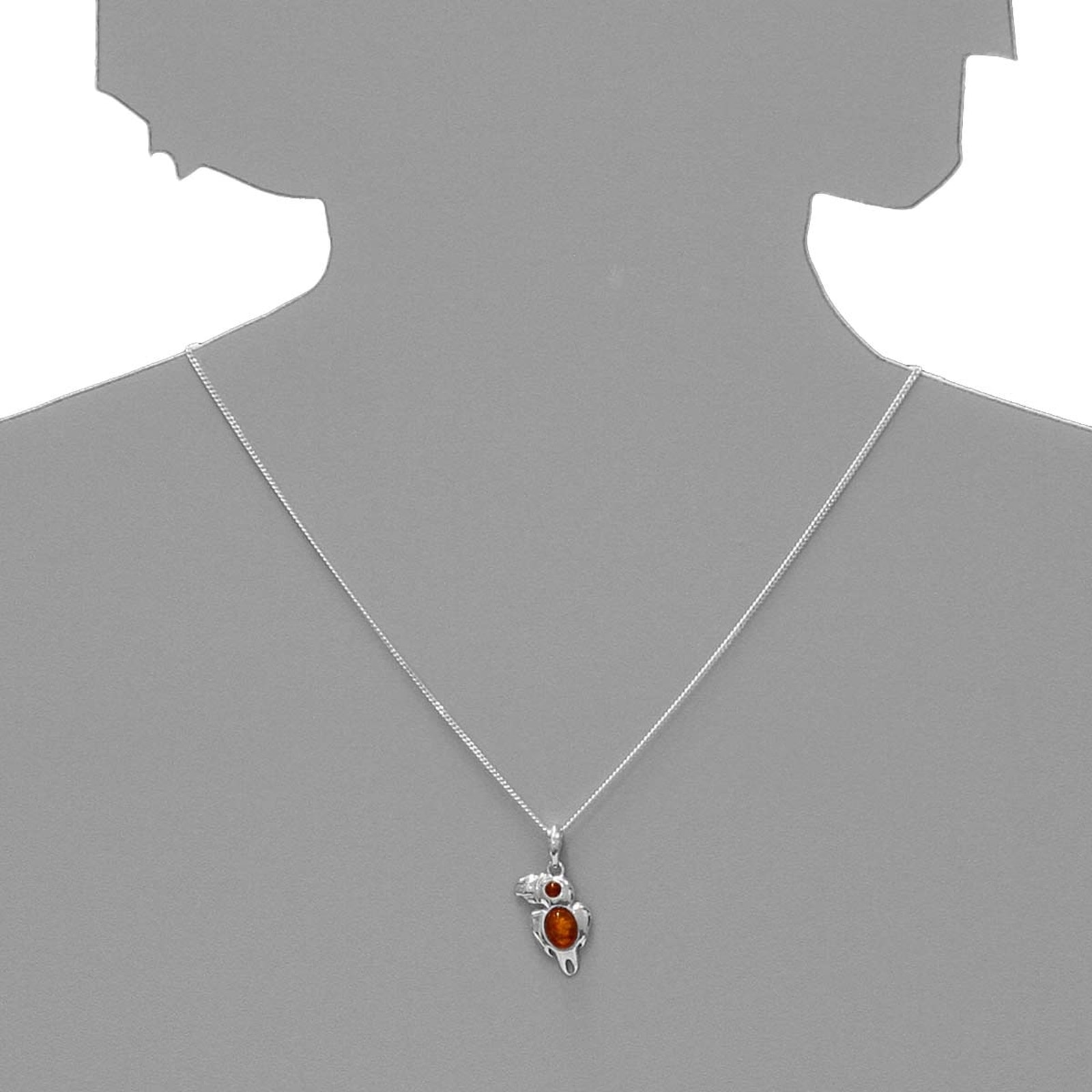 OSTSEE-SCHMUCK Kette mit Anhänger »- Papagei - Silber 925/000 - Bernstein«