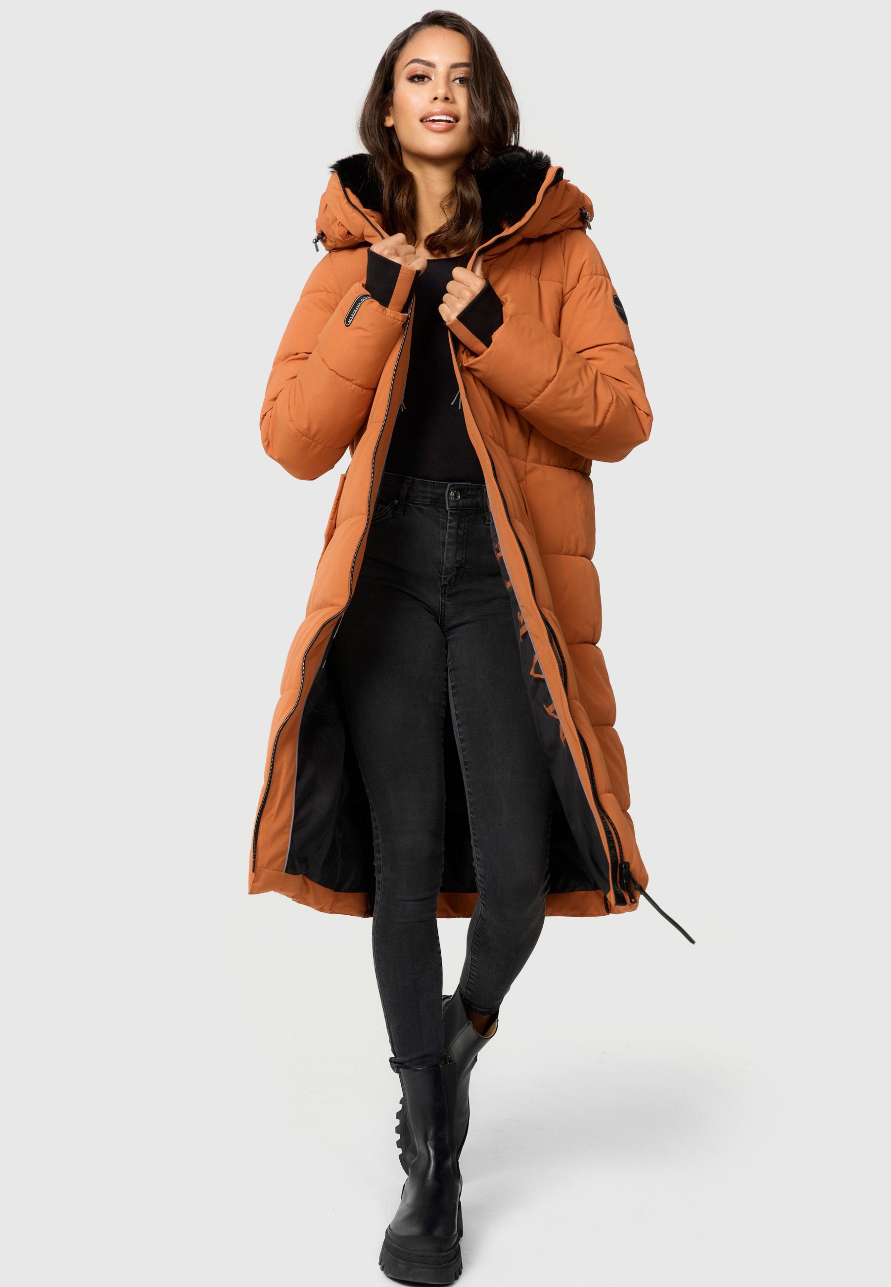 Marikoo Steppjacke »Marikoo Zuraraa lange Damen Winter Steppjacke B989«