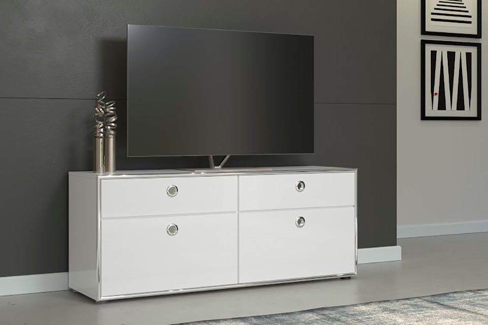 Places of Style Lowboard »Imperia«, Hochglanzoptik mit eleganter Chromumrahmung - Made in Italy