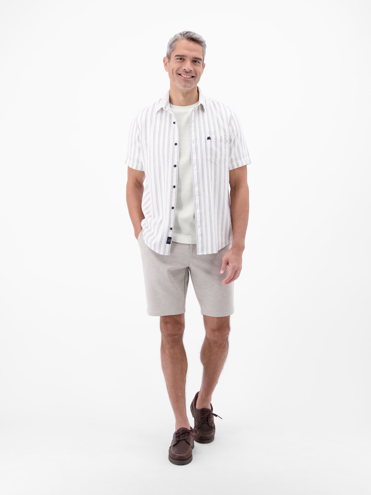 LERROS T-Shirt »T-Shirt mit Waffelstruktur aus 100 % Baumwolle«