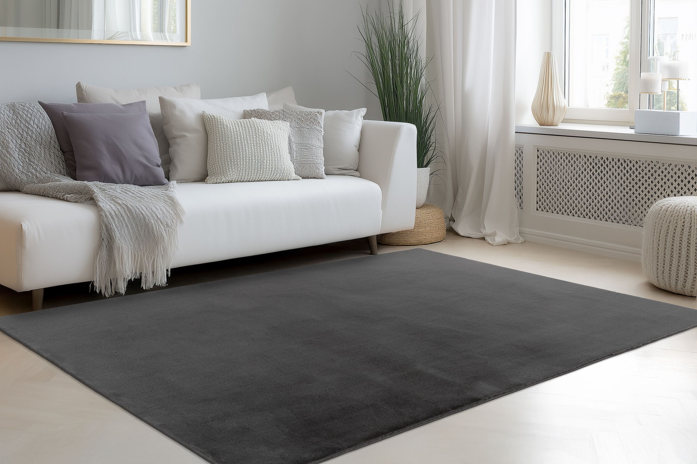 Kayoom Hochflor-Teppich »Emperor 525« rechteckig 23 mm Höhe weicher Hochflor, Fell Haptik, Wohnzimmer