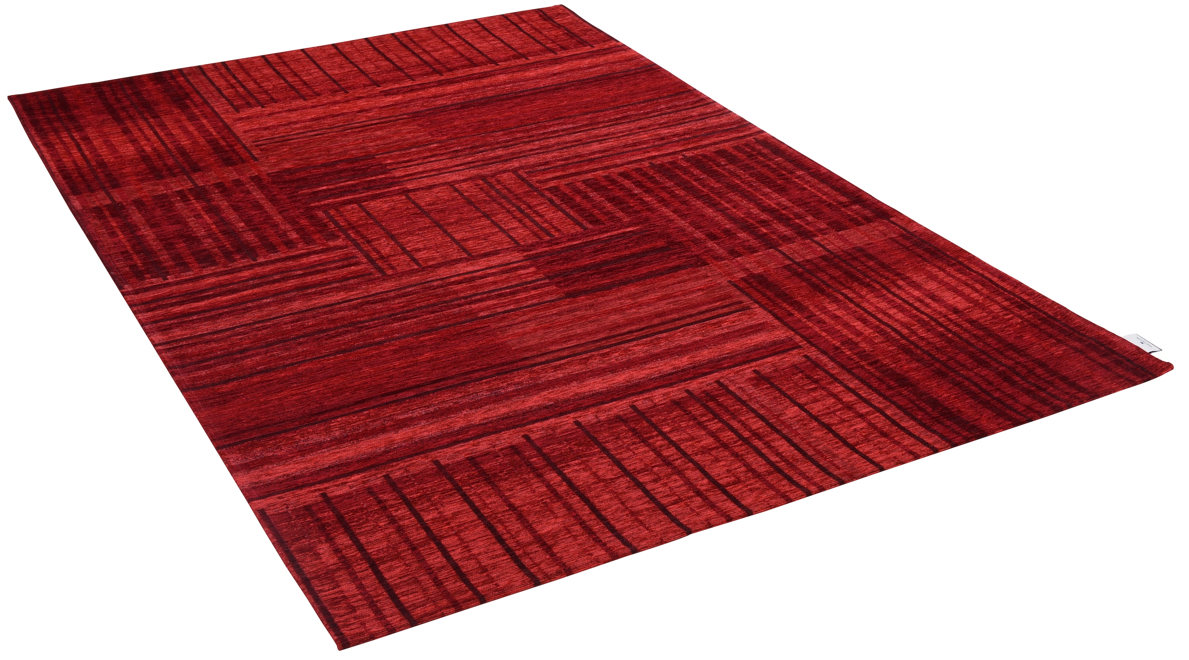 TOM TAILOR HOME Teppich »Stripy Pat«, rechteckig, 5 mm Höhe, Flachgewebe, modernes Patchworkdesign, gestreift, Chenille, Wohnzimmer