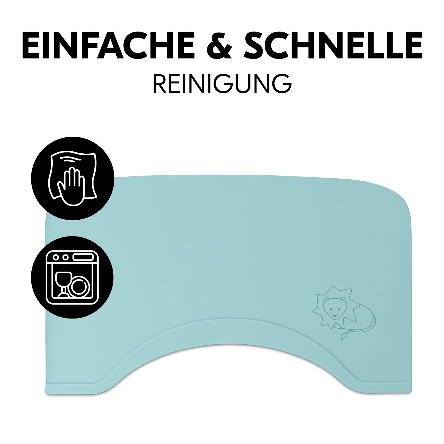 Hauck Platzset »Highchair Wooden Tray Mat, Lion Mint«, für Hochstuhl-Essbretter