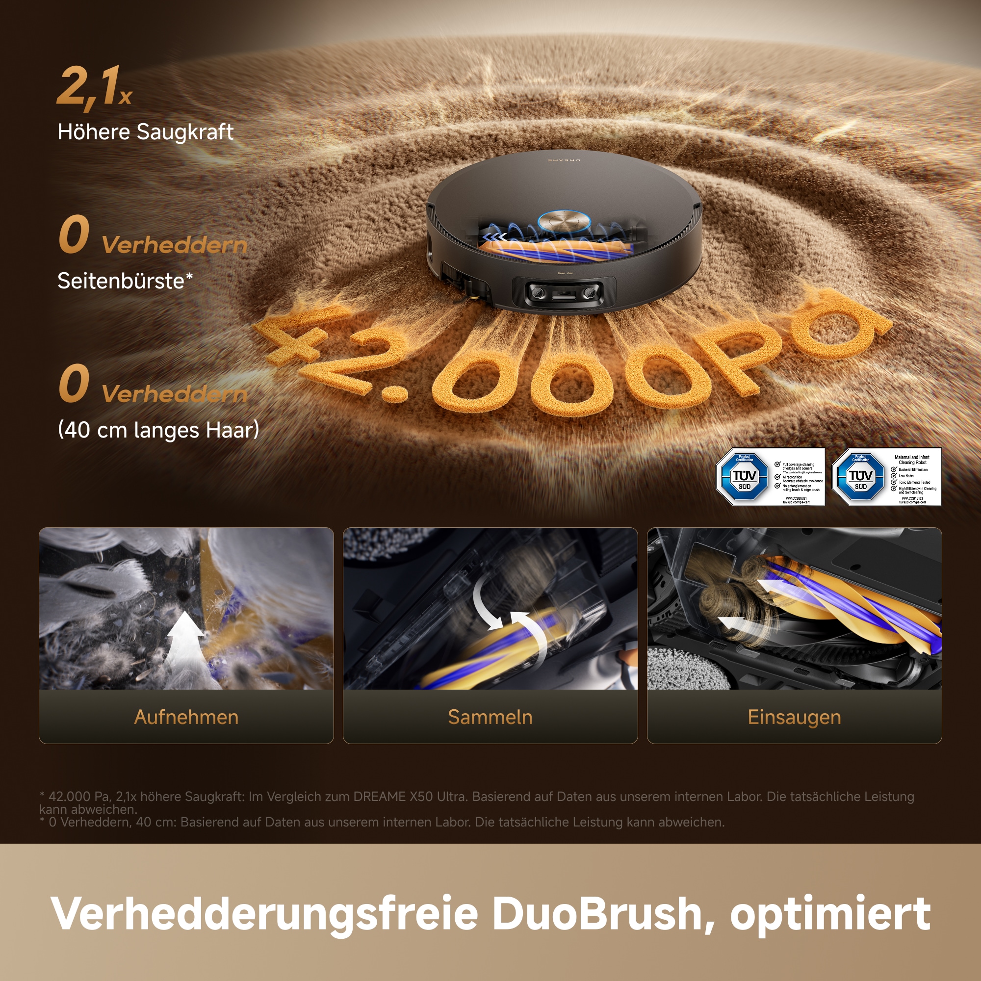 Dreame Nass-Trocken-Saugroboter »X60 Pro Master« Vollautomatische Absaugstation, Festwasseranschluss