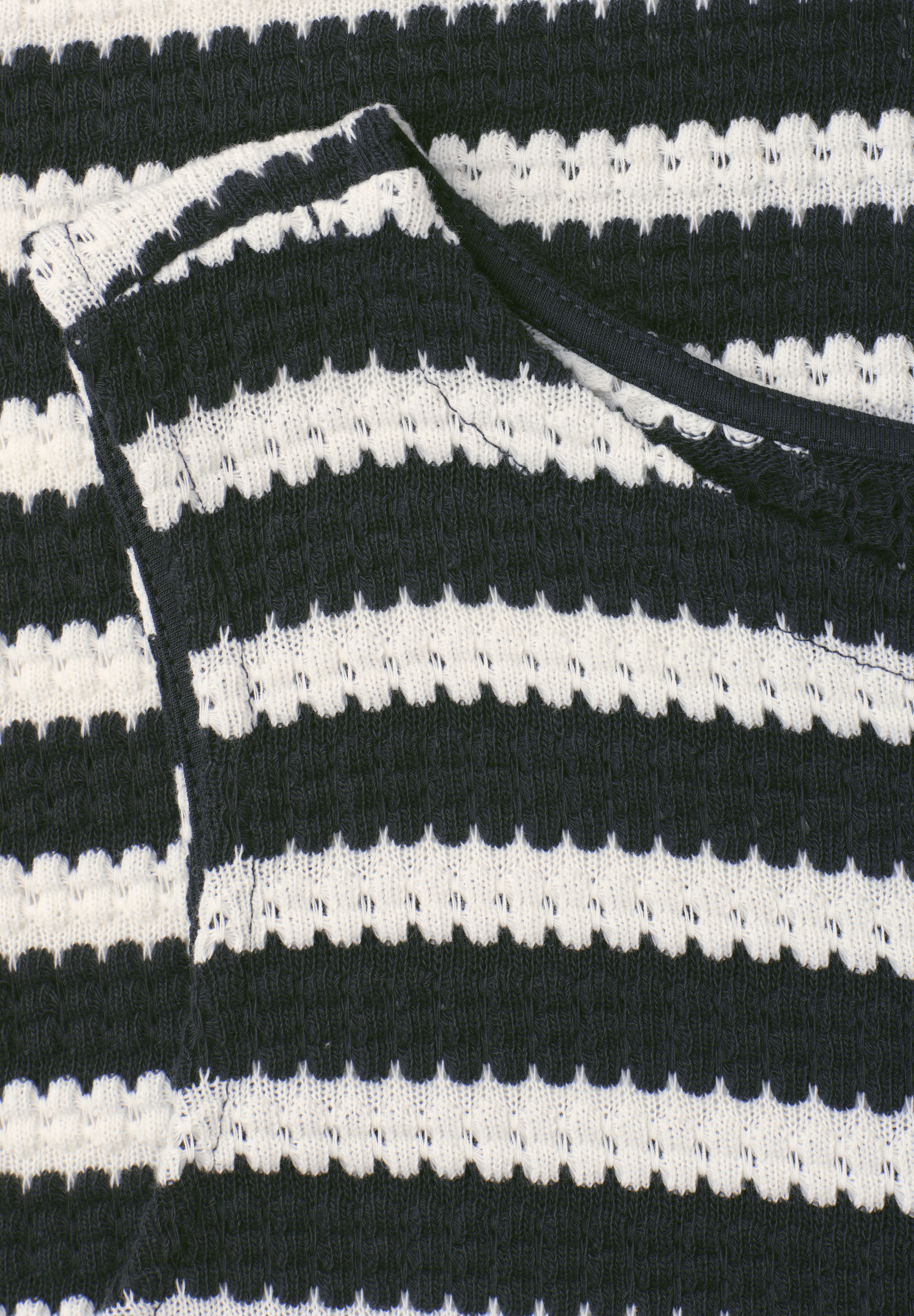 STREET ONE Stricktop Sommertop in Strick-Optik- gestreift