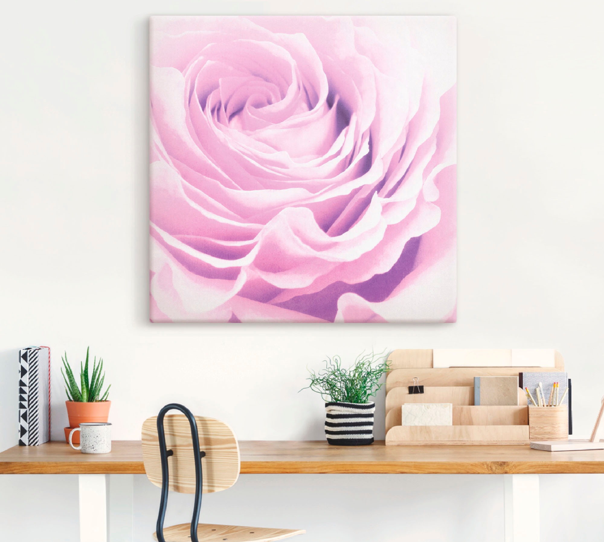 Artland Wandbild »Pastell Rose«, Blumen, (1 St.), als Leinwandbild, Poster, Wandaufkleber in verschied. Größen