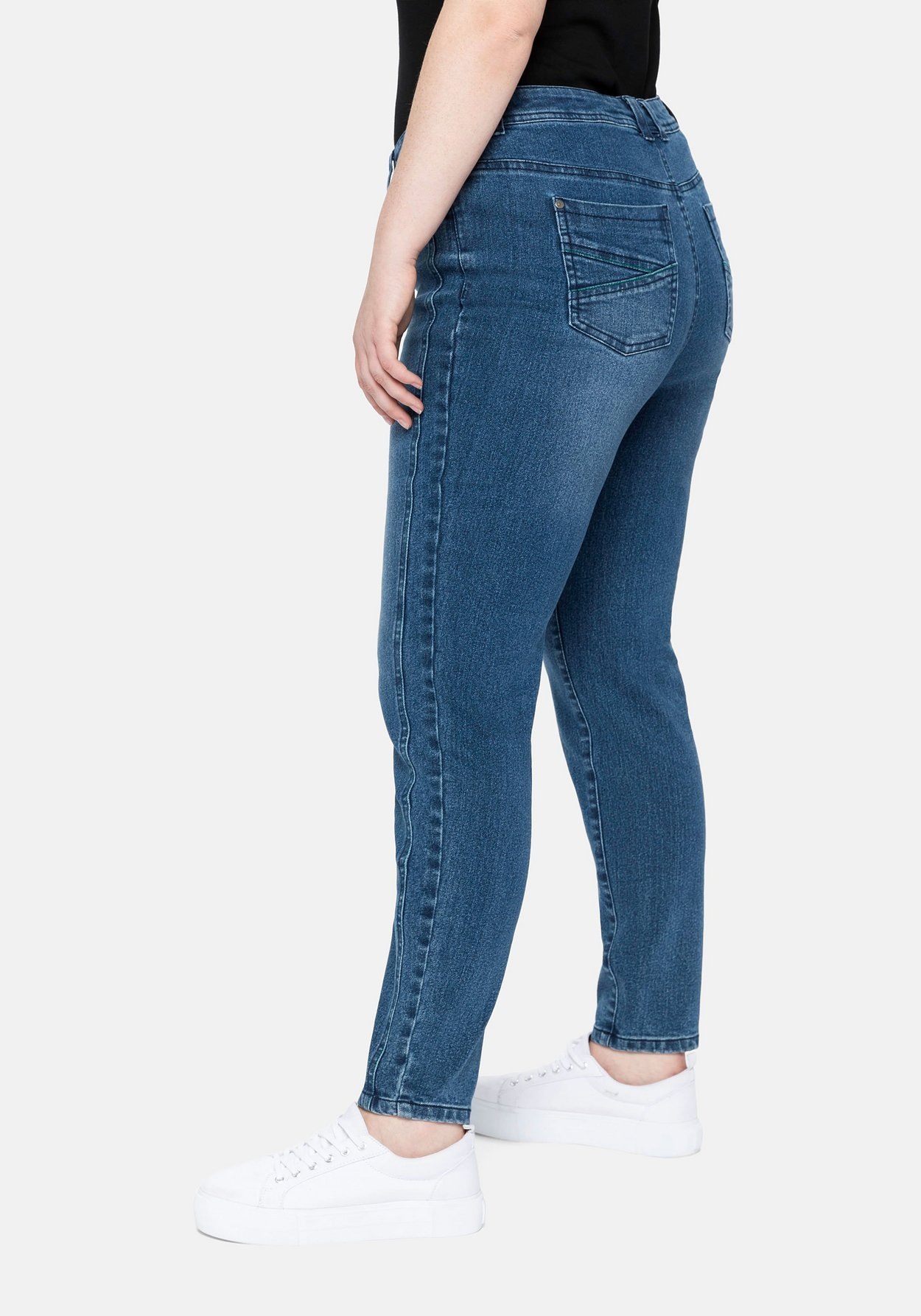 Sheego Stretch-Jeans »Jeans skinny, mit vorverlegter Teilungsnaht«