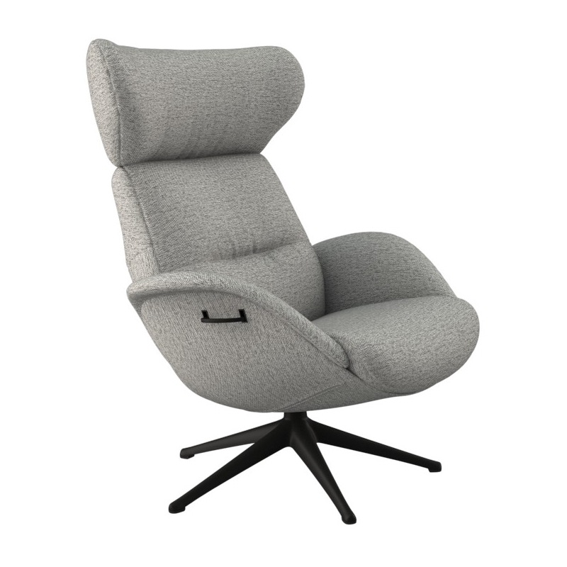 FLEXLUX Relaxsessel »Fernsehsessel More, ergonomisch, drehbar, robuster Fuß, Scandi«, Premium Komfort, Rücken- & Kopfteilverstellung, drehbar, Fuß schwarz