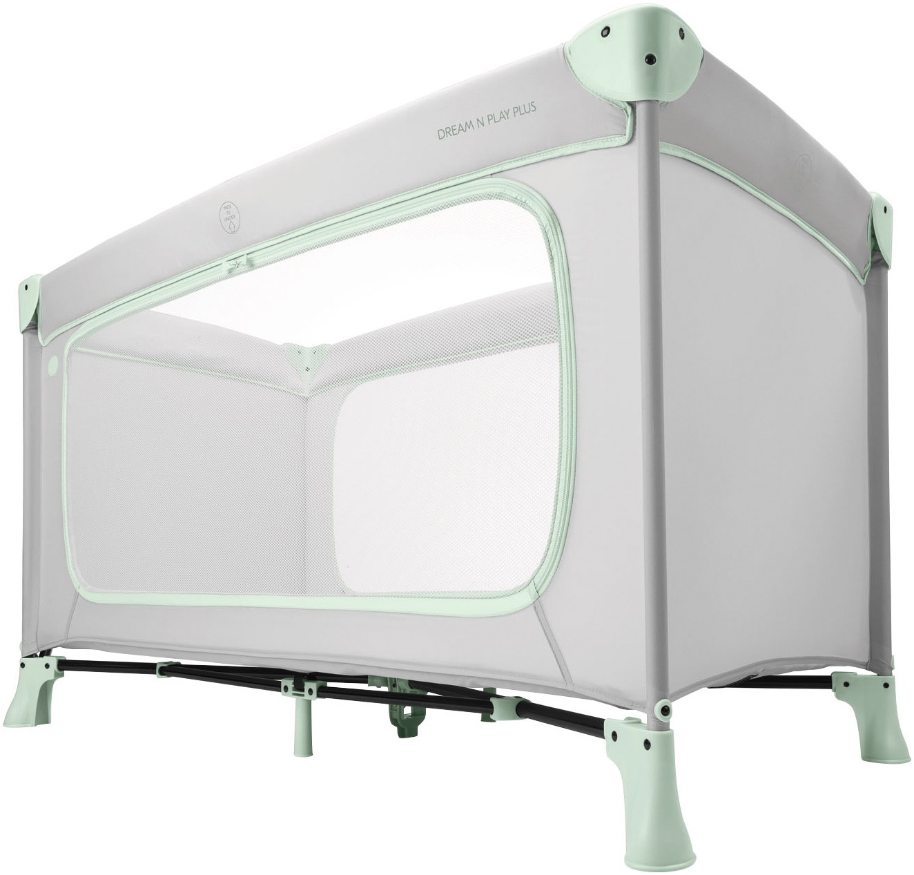 Hauck Baby-Reisebett »Dream N Play Plus, Dusty Mint«, Vorderausstieg