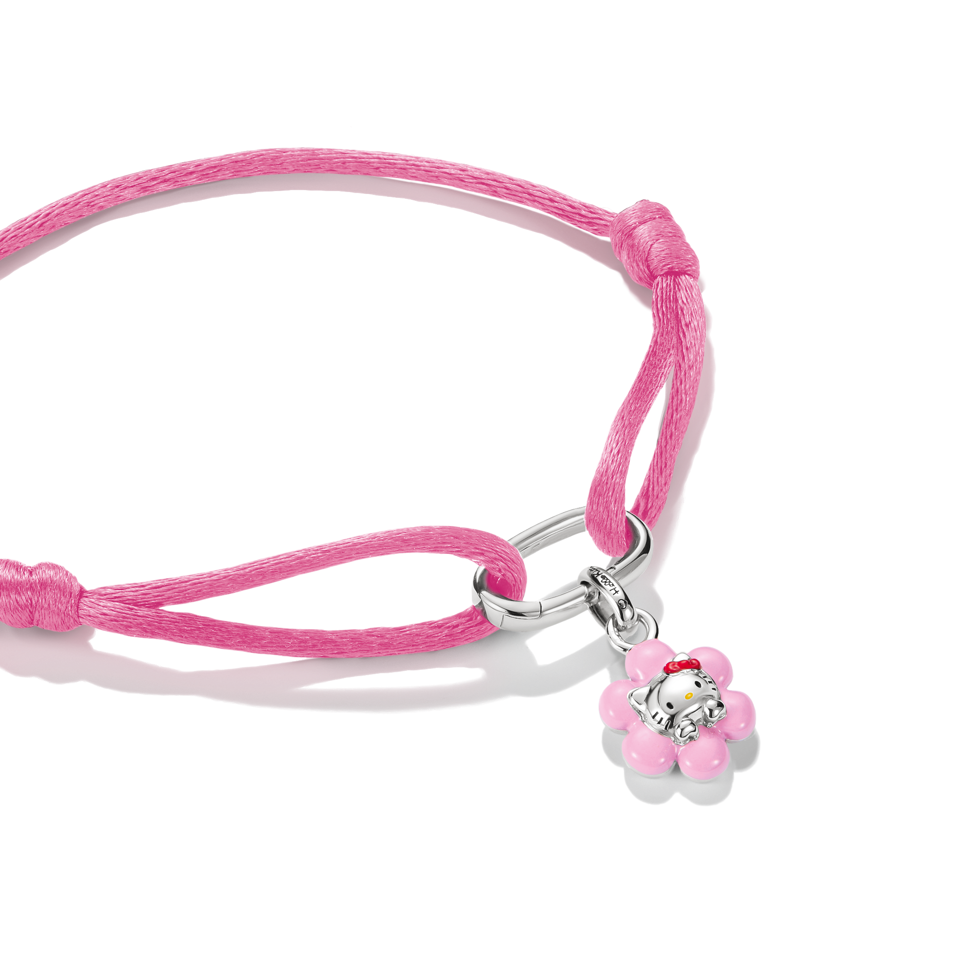 THOMAS SABO Armband »THOMAS SABO ♡ Hello Kitty Textilarmband Blume« Emaille