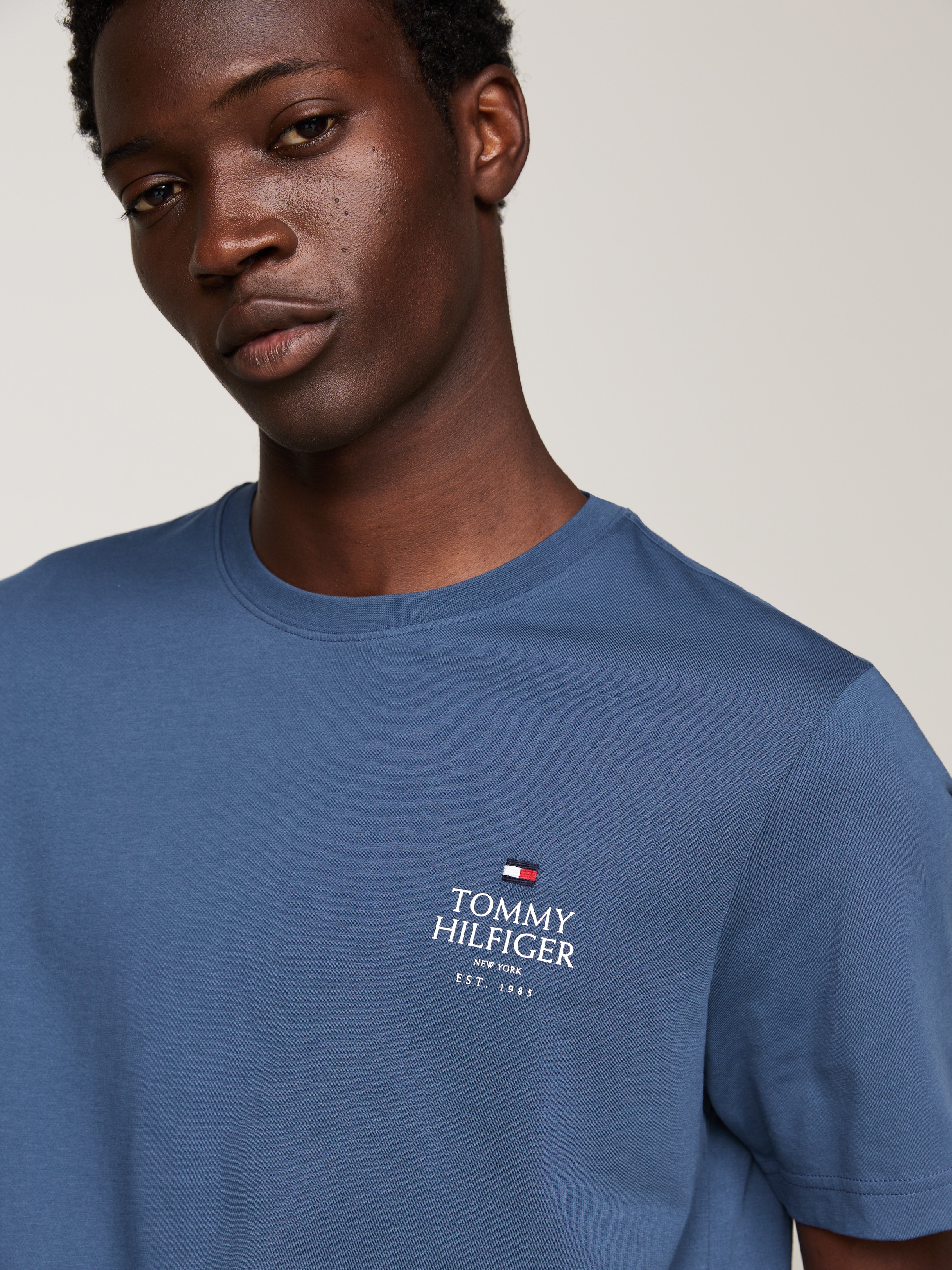 Tommy Hilfiger T-Shirt »HILFIGER STACK TEE«, Mit Markenprint