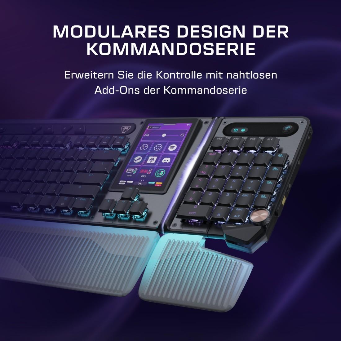Turtle Beach Gaming-Tastatur »Command KB7 TKL« (Angenehmes Tippen | Handgelenkauflage | Makro-Tasten)