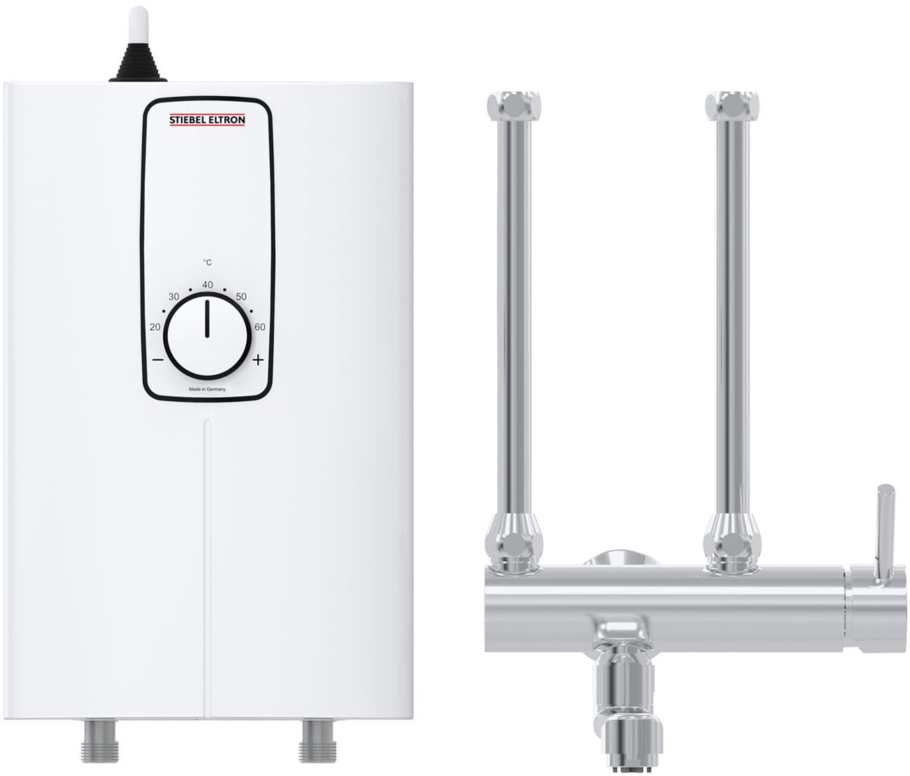 STIEBEL ELTRON Kompakt-Durchlauferhitzer »DCE 11/13 H«, 3i Technologie für konstante Warmwassertemperatur, inkl. MEKD Armatur