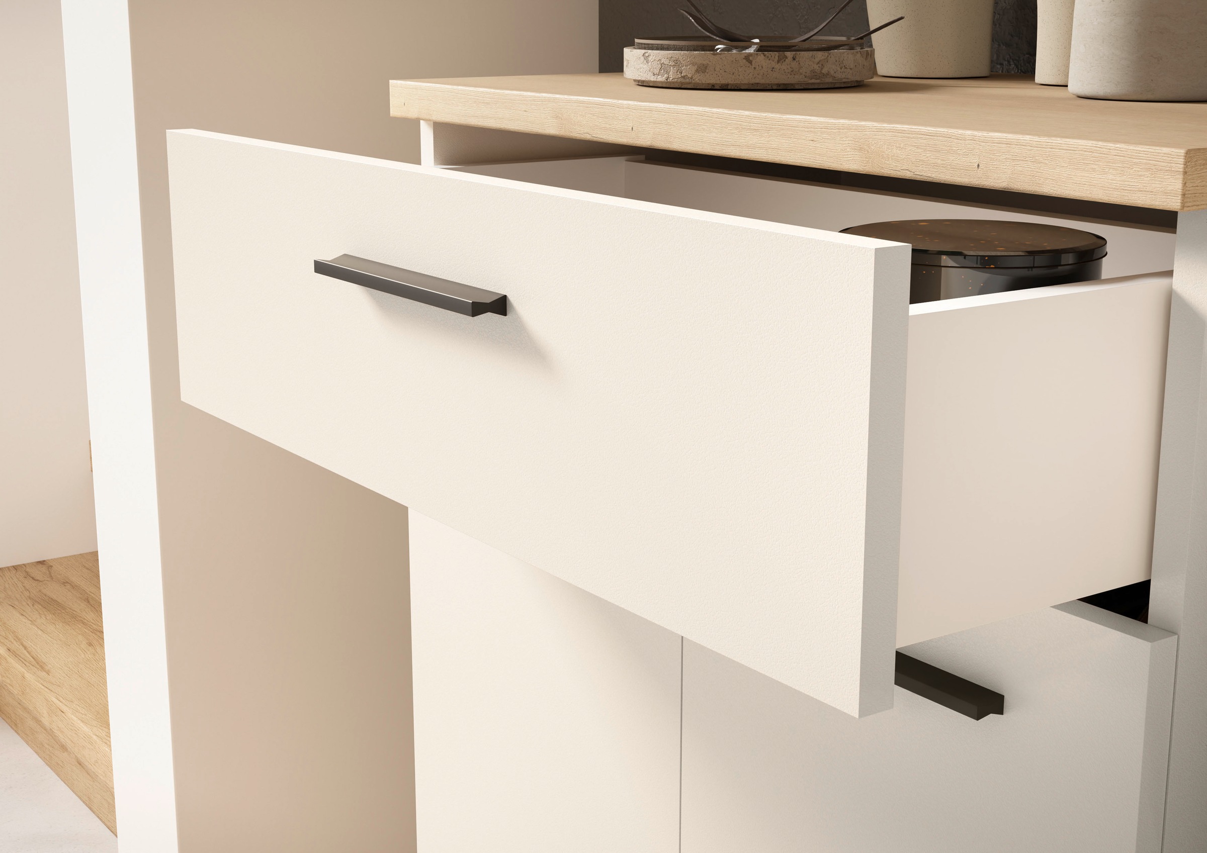 HBZ Garderoben-Set »Kompaktgarderobe, BxHxT 105x188x38 cm mit Spiegel«, (2 St.), Breite 105cm, Softclose, Melaminbeschichtet, Spiegel