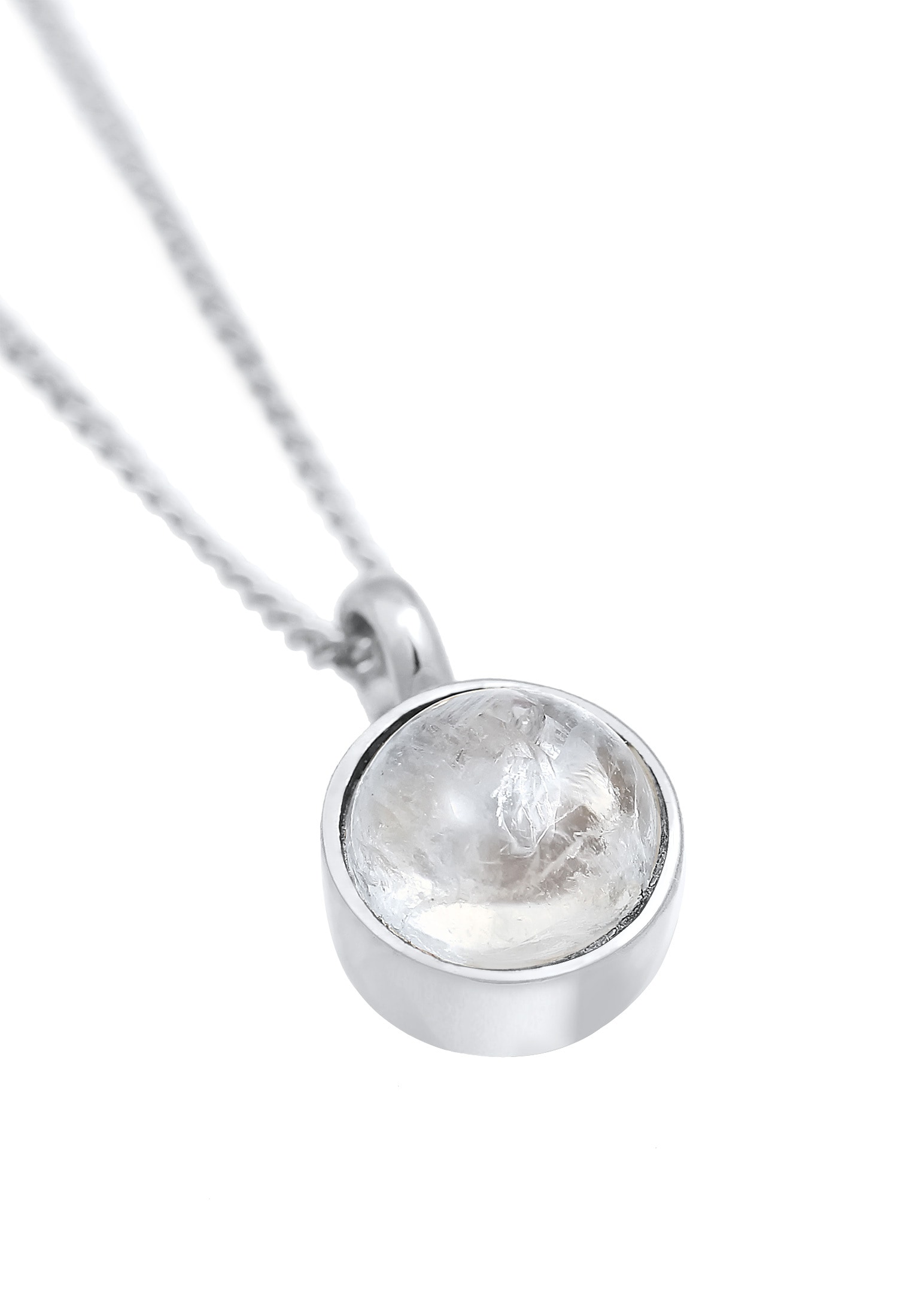 Elli Premium Silberkette »Halskette Mondstein Solitär Klassik 925 Silber«
