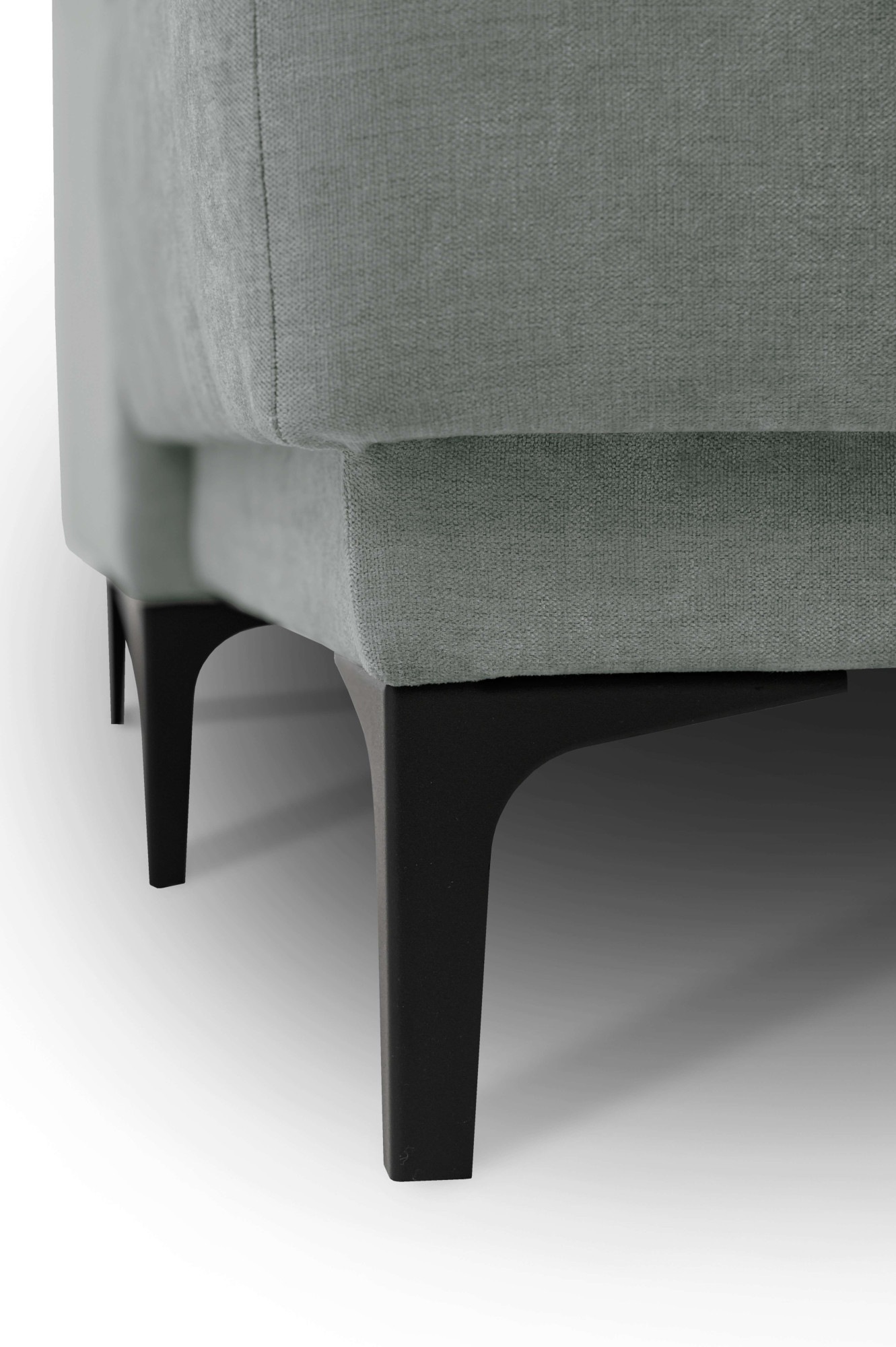 Places of Style Wohnlandschaft »XXL Sofa Oland, Struktur, Flachgewebe, Luxus-Microfaser, Boucle«, U-Form, 342 cm, Wellenunterfederung, Skandi-Design, Metallfüße