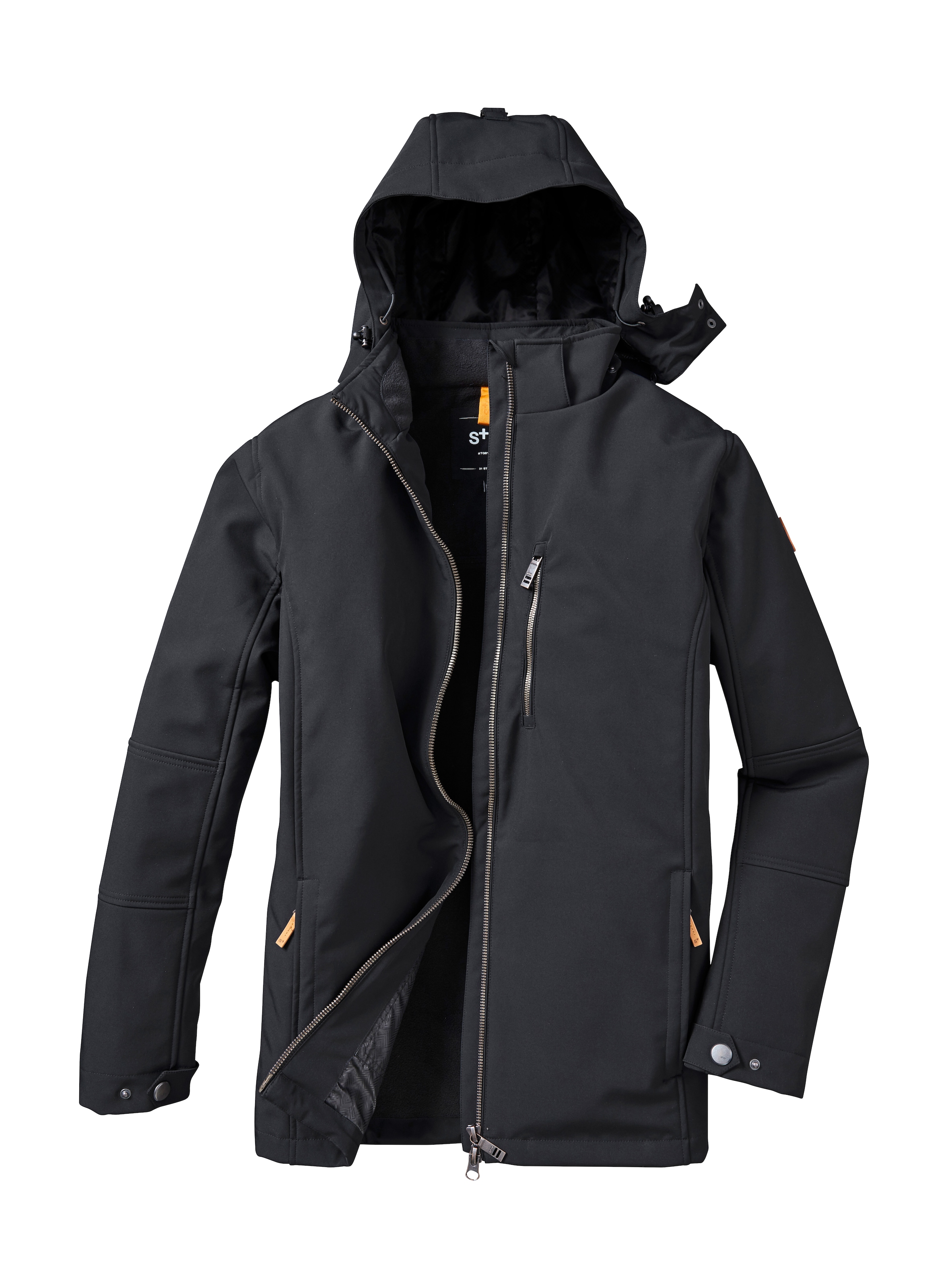 STOY Softshelljacke »STW 17 MN SFTSHLL JCKT«, Wasserabweisende, atmungsaktive Softshelljacke mit abnehmbarer Kapuze