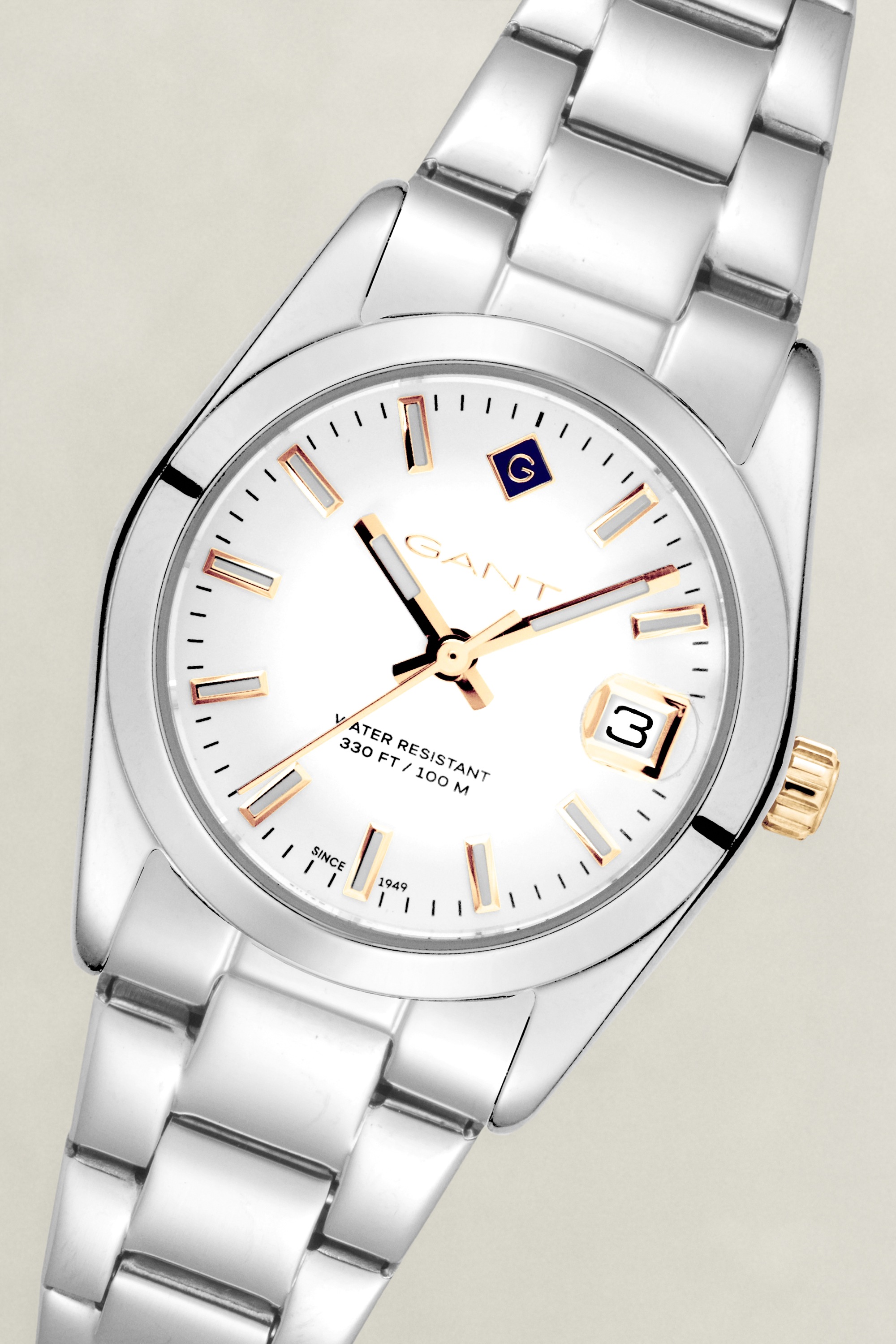 Gant Quarzuhr »Everett Mini« Armbanduhr, Damenuhr, Edelstahlarmband, analog, Tag