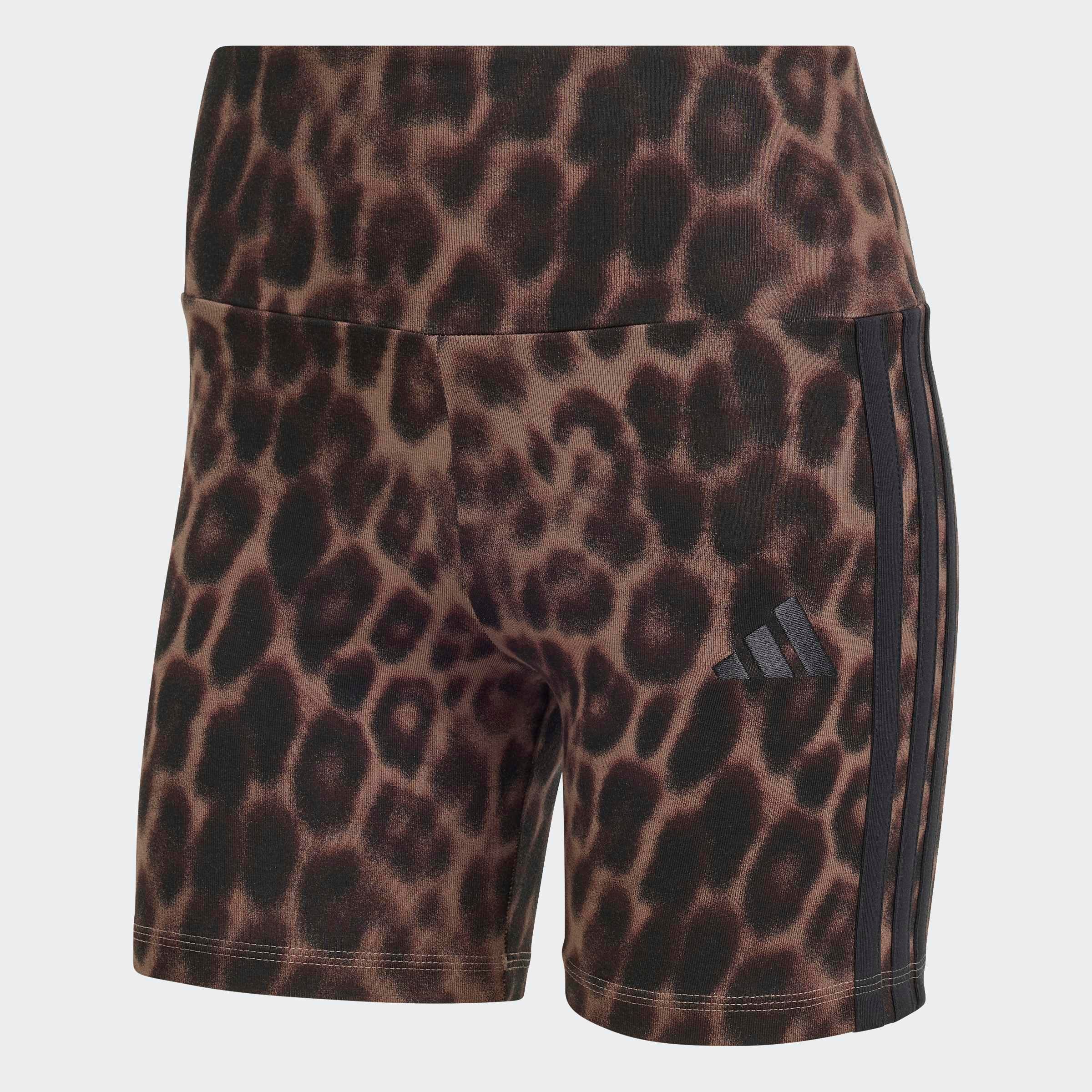 adidas Sportswear Shorts »SEASONAL ESSENTIALS BIKER MIT LEOPARDENPRINT UND 3-STREIFEN«