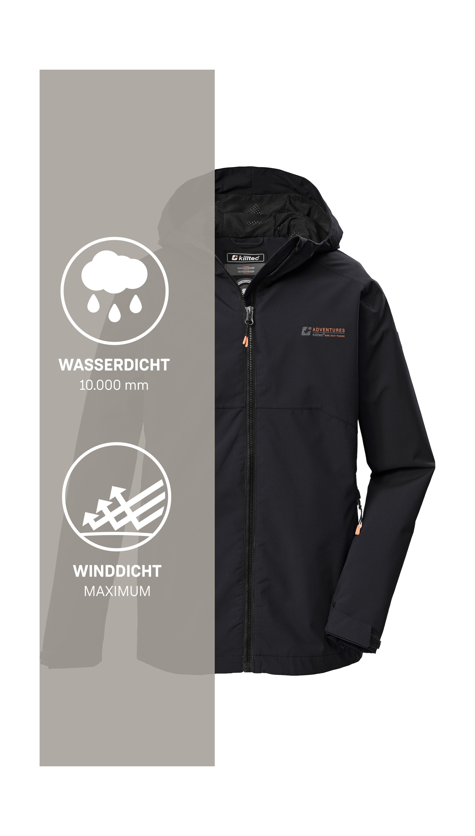 Killtec Funktionsjacke »KOS 146 BYS JCKT« Wind- und wasserdichte Kids Funktionsjacke mit Reflektoren