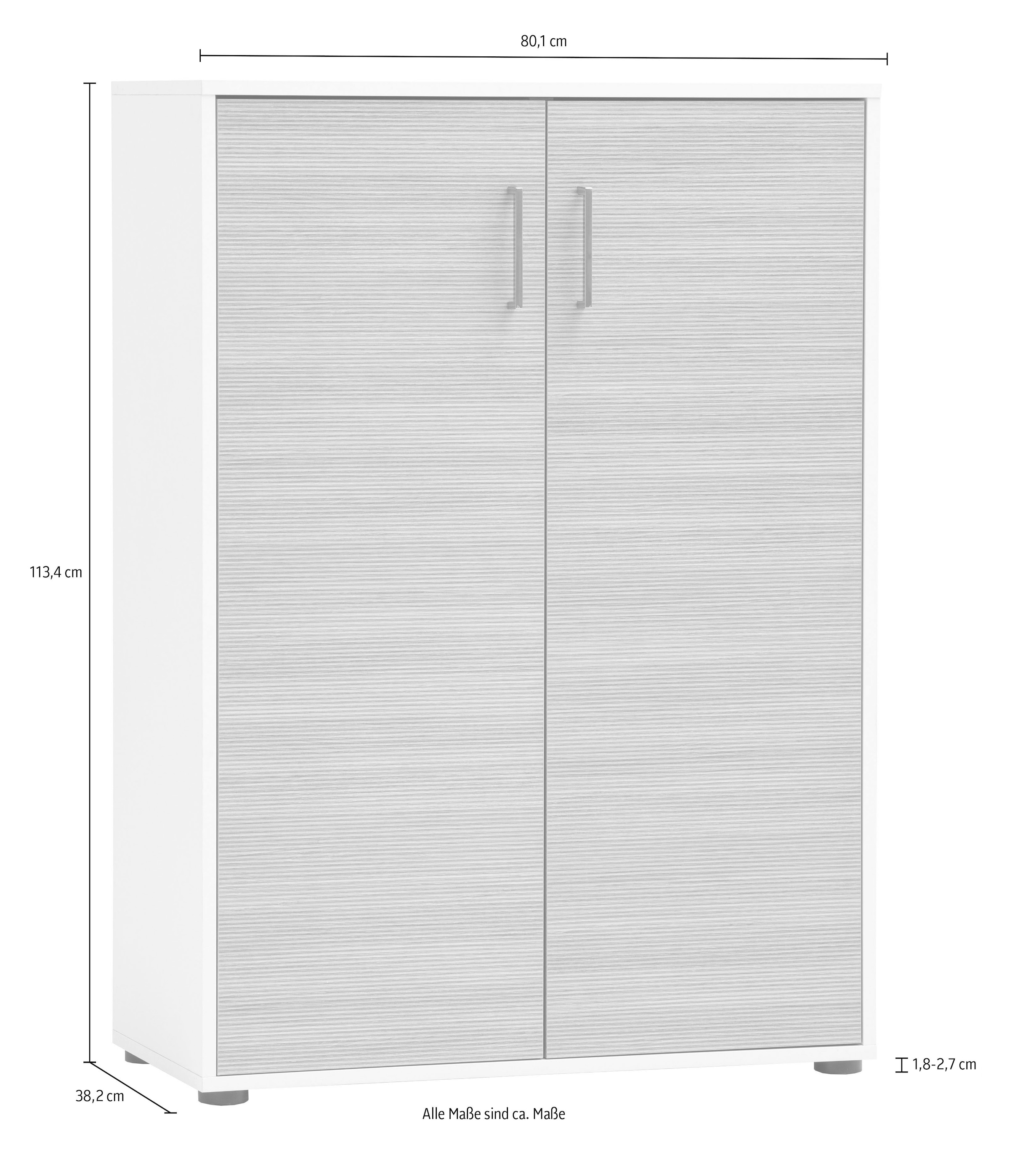 Schildmeyer Aktenschrank »METZ, 2 Türen in Canello, Höhe 113,4 cm, 6 Fächer, MADE IN GERMANY« 1 Stk. tlg. Fronten in Canello,  MADE IN GERMANY