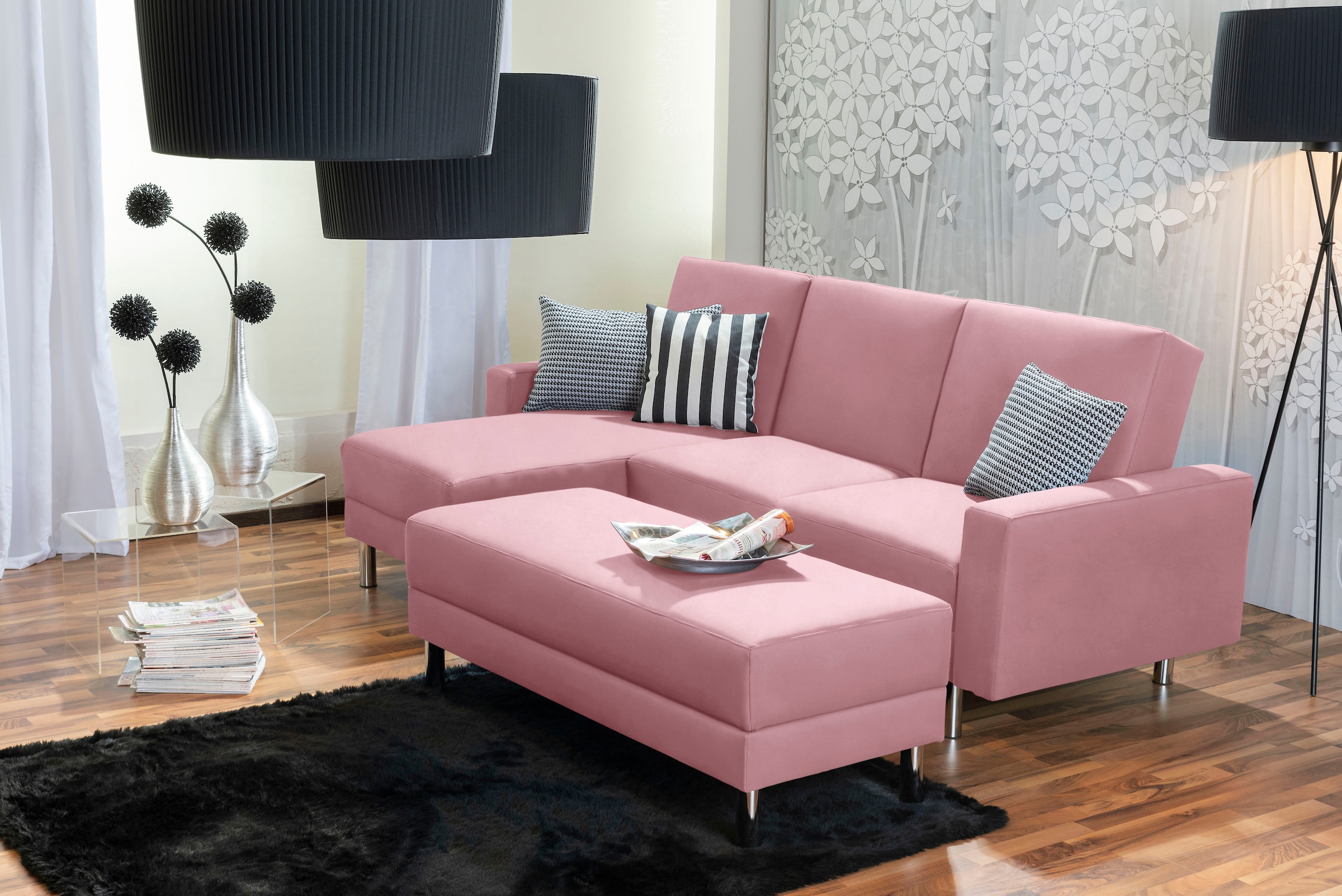 Max Winzer® Schlafsofa »Just Fresh modernes kubisches Sofa, Rückenverstellung für Sitzkomfort« Recamiere links oder rechts montierbar, elegante Metallfüße