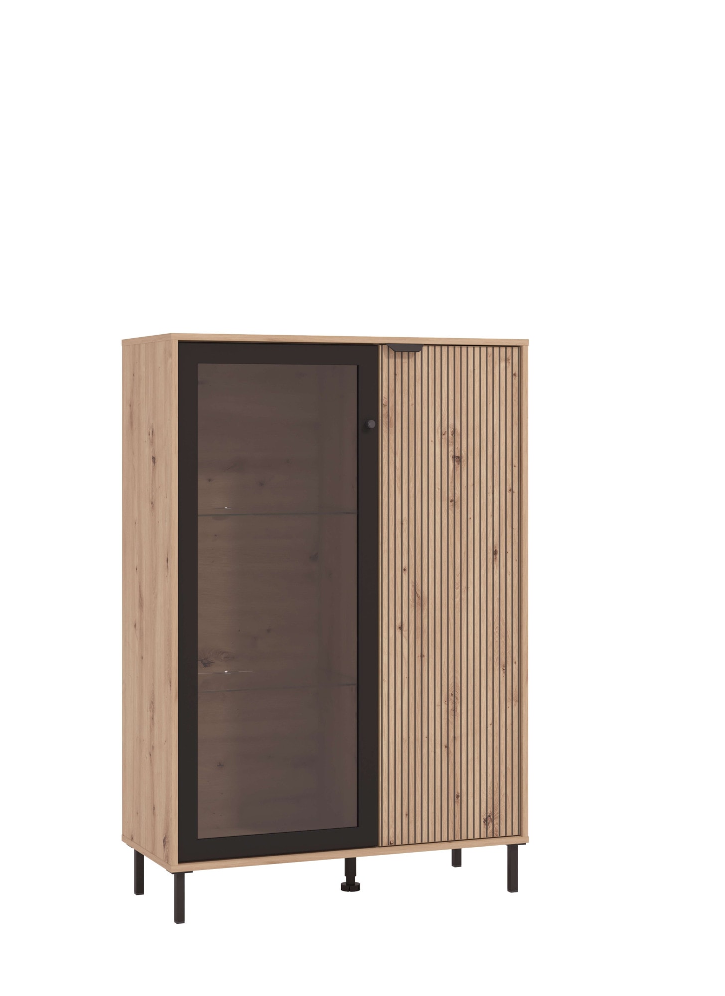 Home affaire Wohnzimmer-Set »Mayenne, inkl. Vitrine H195cm, Highboard H137,5cm, TV-Board, Wandregal«, (Komplett-Set, 4 St.), Es besteht die Möglichkeit, Beleuchtung hinzuzufügen. Breite 304,5 cm