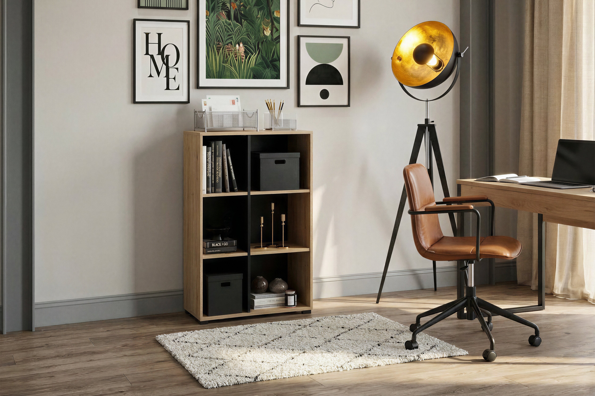 OTTO home Aktenregal »Moid,« Bücherregal, Maße 64,5x40x106 cm, 6 Fächer für viel Stauraum