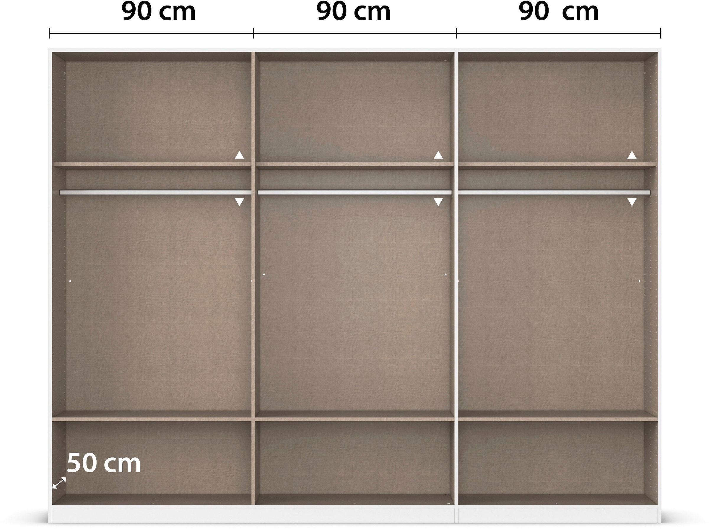 rauch Kleiderschrank »Schrank Garderobe Wäscheschrank HERSBRUCK in 2 Breiten« Breiten: 226 oder 271 cm, Höhe 210 cm,  mit 6 großzügigen Schubladen sowie Spiegeltüren MADE IN GERMANY