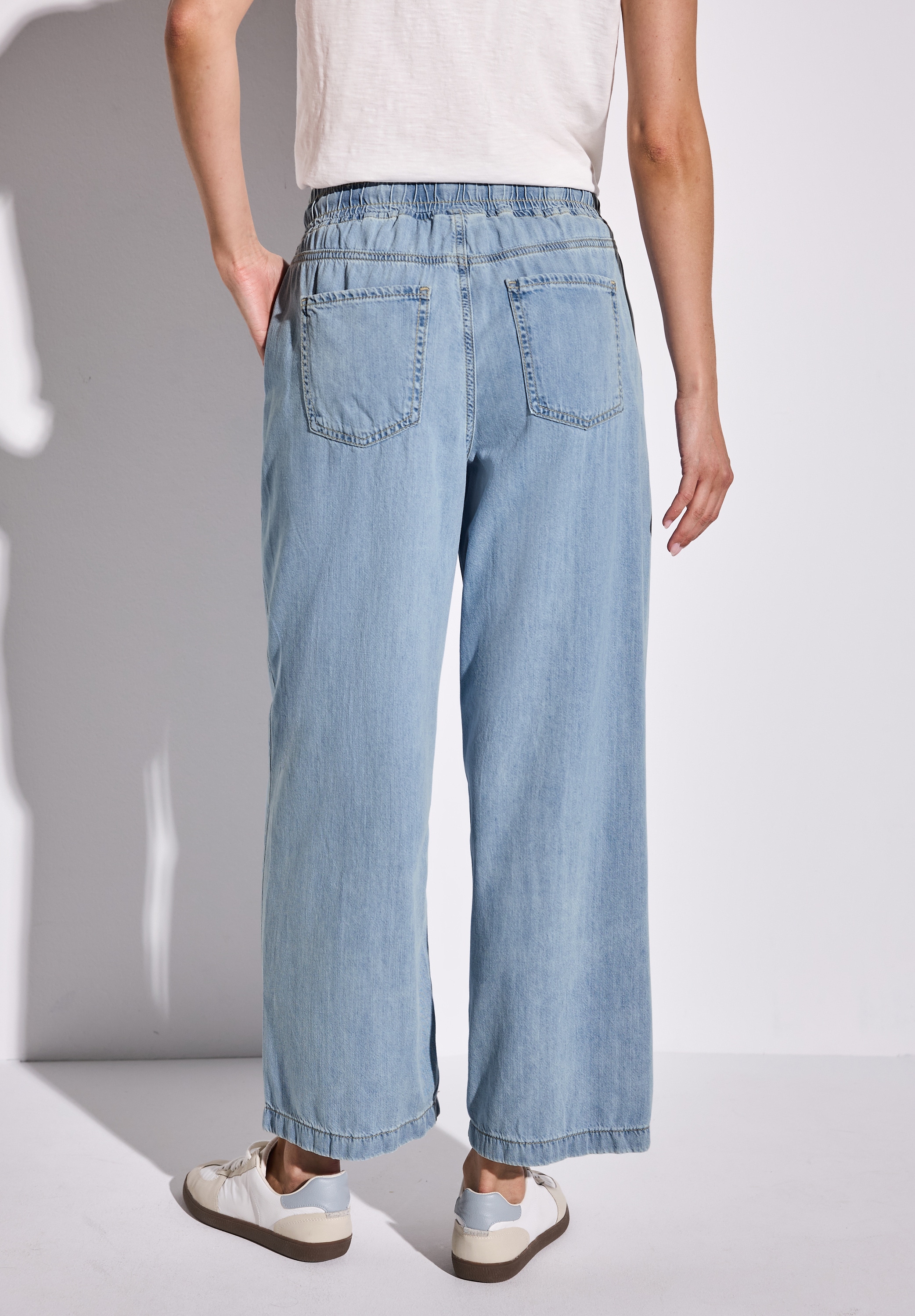 STREET ONE Weite Jeans, mit elastischem Bund und Tunnelzug