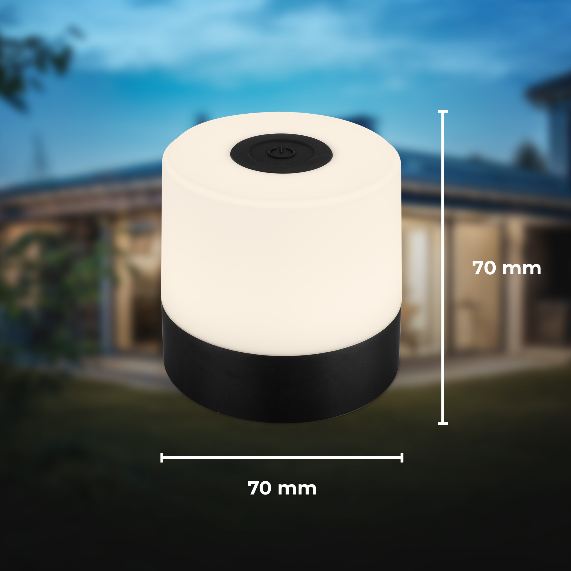 B.K.Licht Außen-Tischleuchte »BKL1590 Kabellose RGB Tischlampe, 4-Stufen Dimmer, mit USB« LED-Modul 1 Stk. Extra-Warmweiß 2.700 K, 200 Lm, 2,5W, IP44, nicht dimmbar, 7x7cm, Schwarz