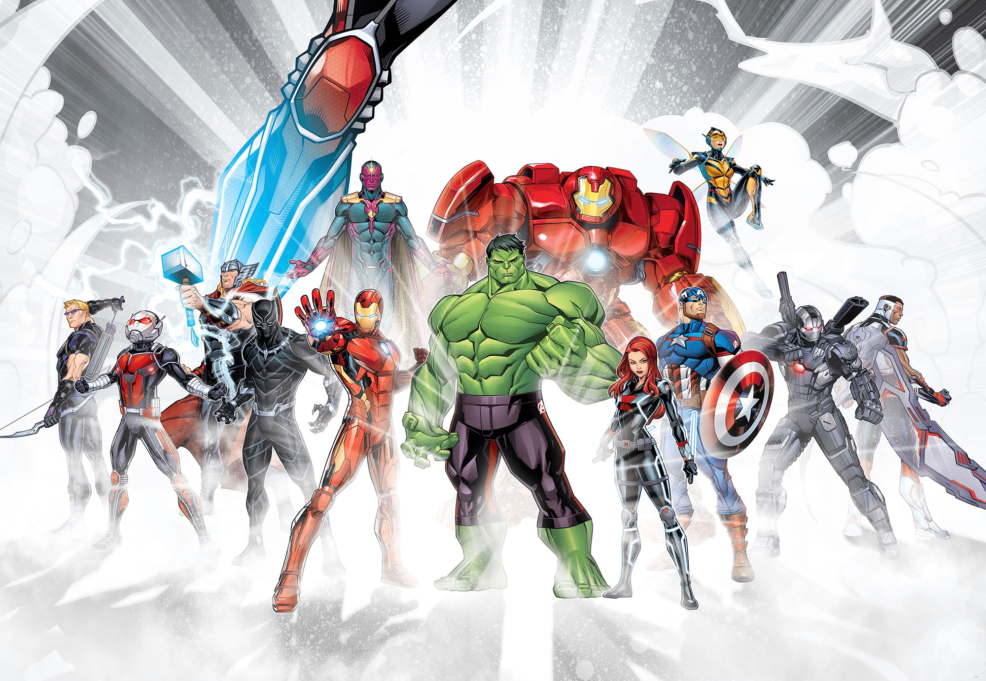 Komar Fototapete »Avengers Unite - Größe 368 x 254 cm«, bedruckt, Kinderzimmer