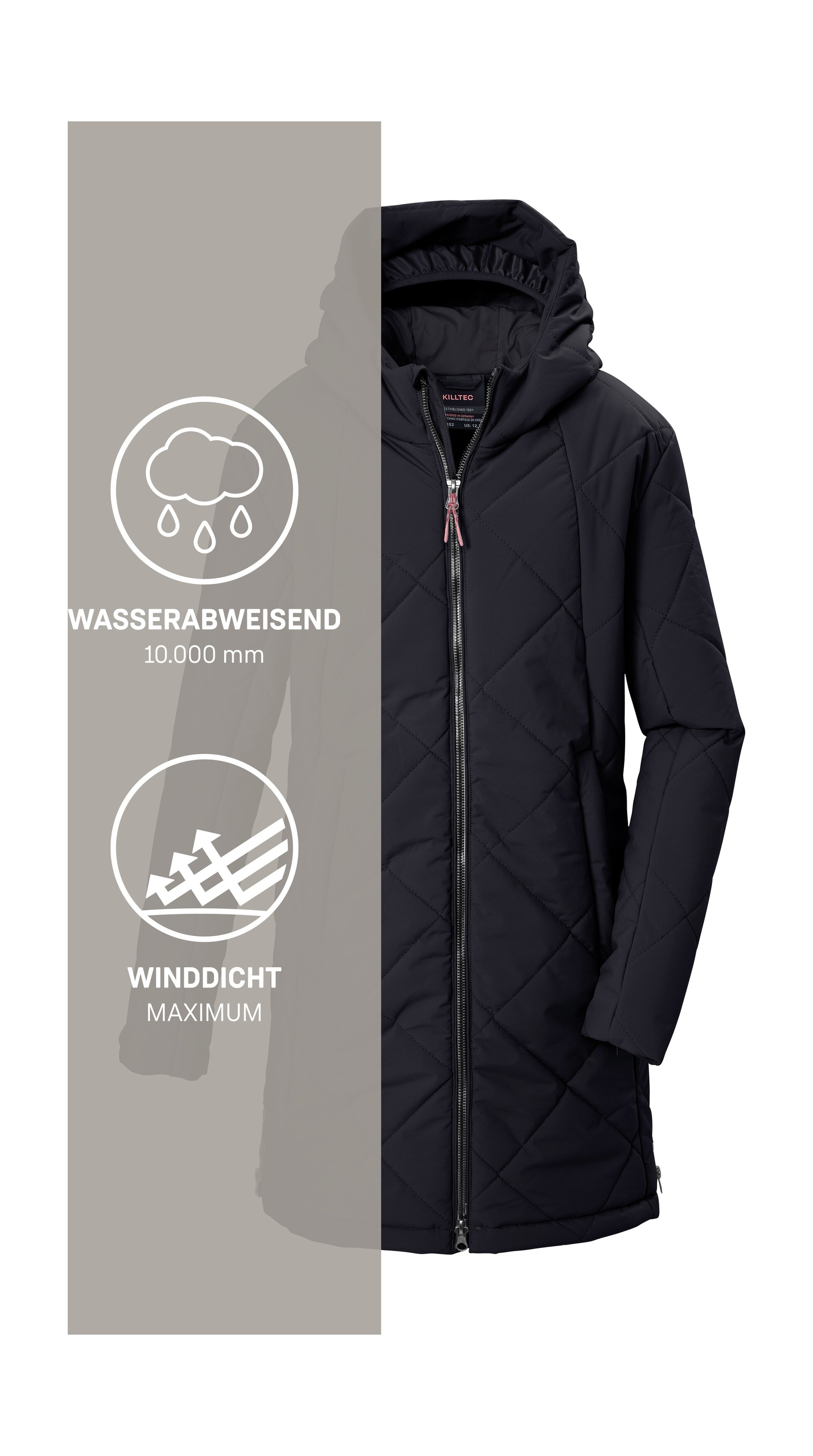 Killtec Steppmantel »KOW 152 GRLS QLTD PRK« Winddichter, wasserabweisender Mädchenmantel mit Teflon EcoElite™
