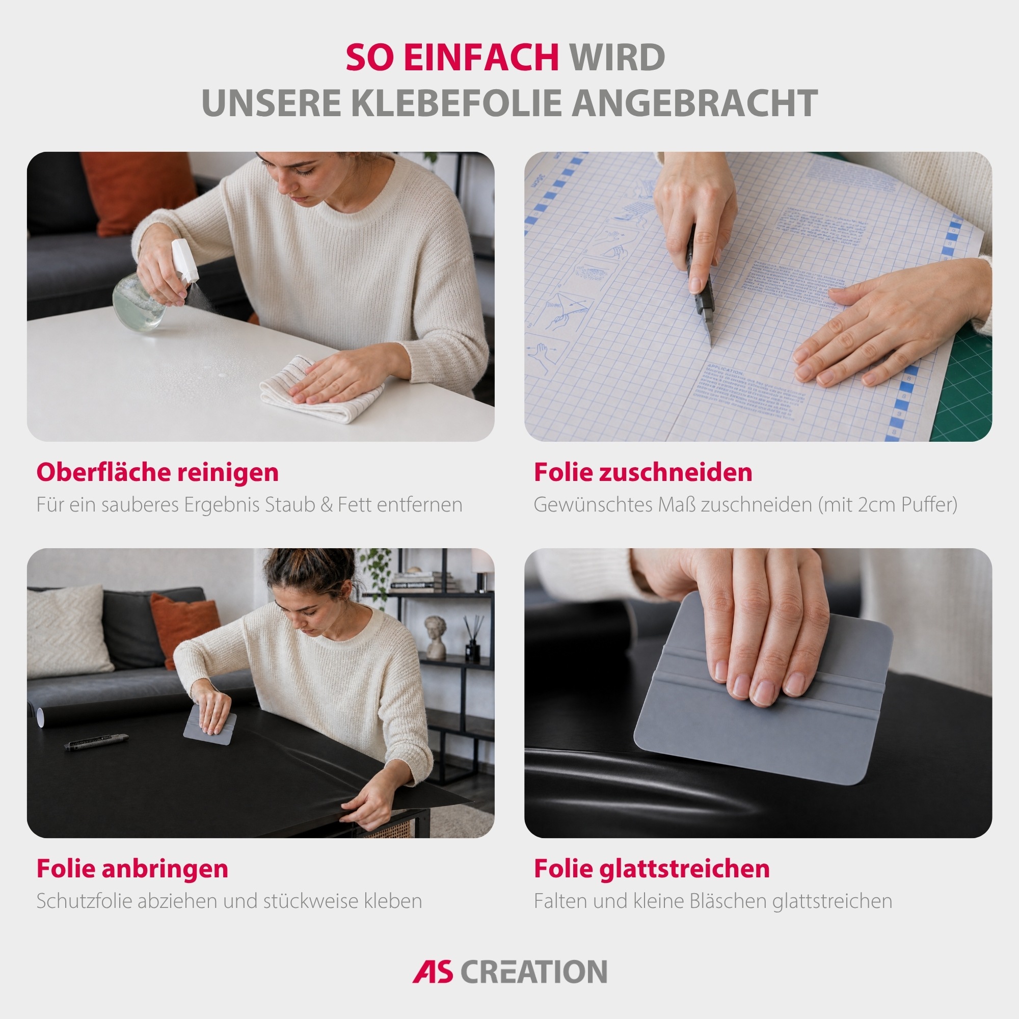 Architects Paper Möbelfolie »Architects Paper Möbelfolie Uni selbstklebend« Selbstklebende PVC-Folie in Uni-Optik mit Schneidraster