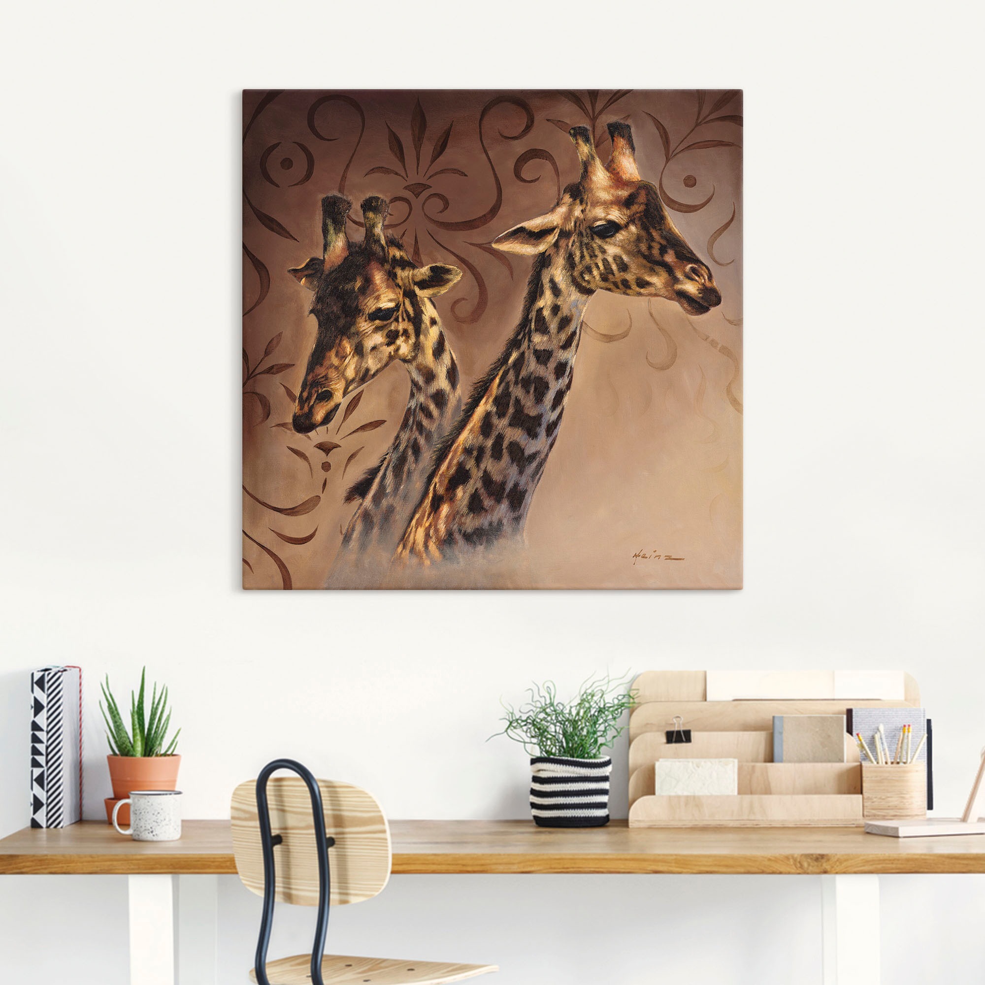 Artland Wandbild »Giraffen Porträt«, Wildtiere, (1 St.), als Alubild, Outdoorbild, Leinwandbild in verschied. Größen