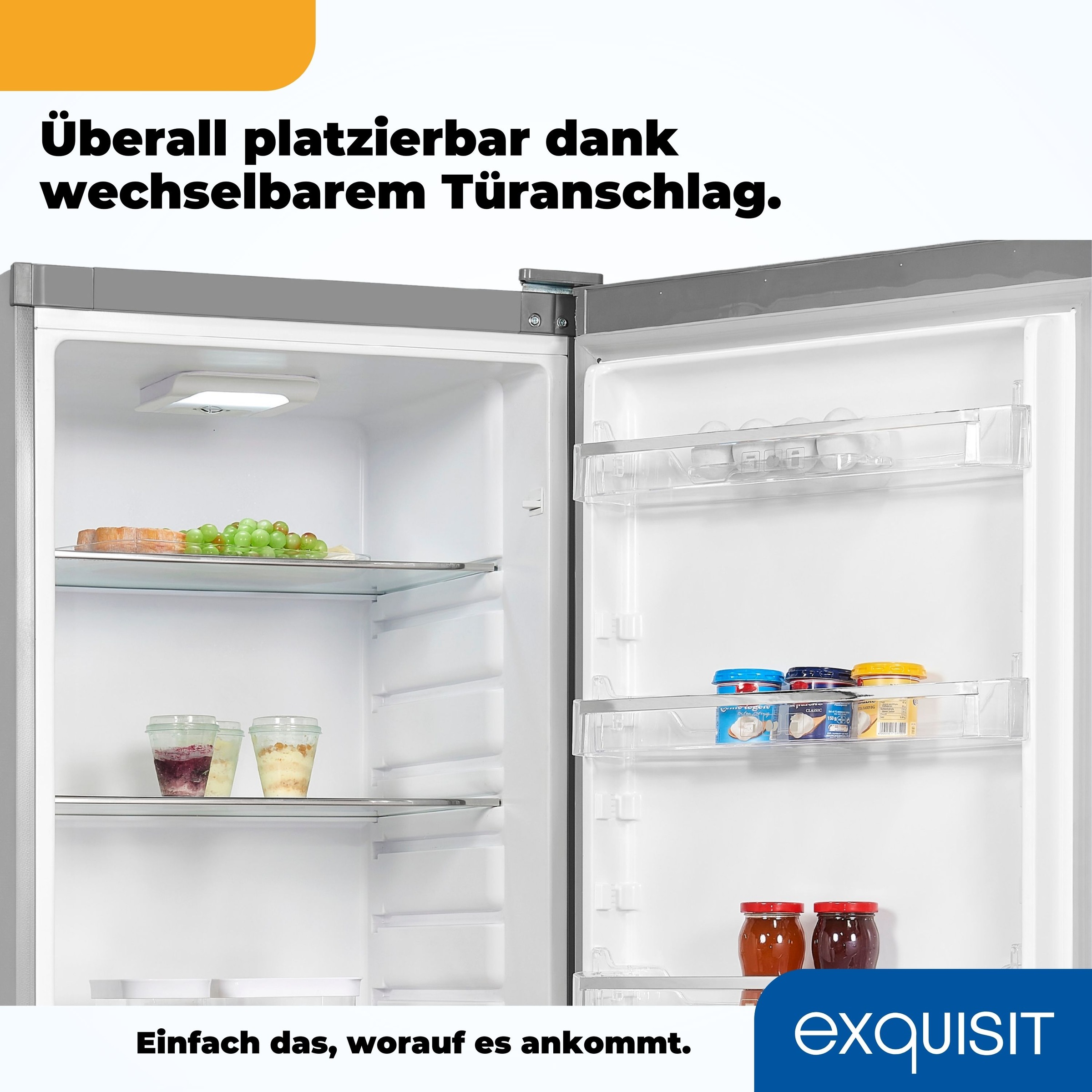exquisit Kühlschrank »KS350-V-H-040E inoxlook«, 331 L Volumen
