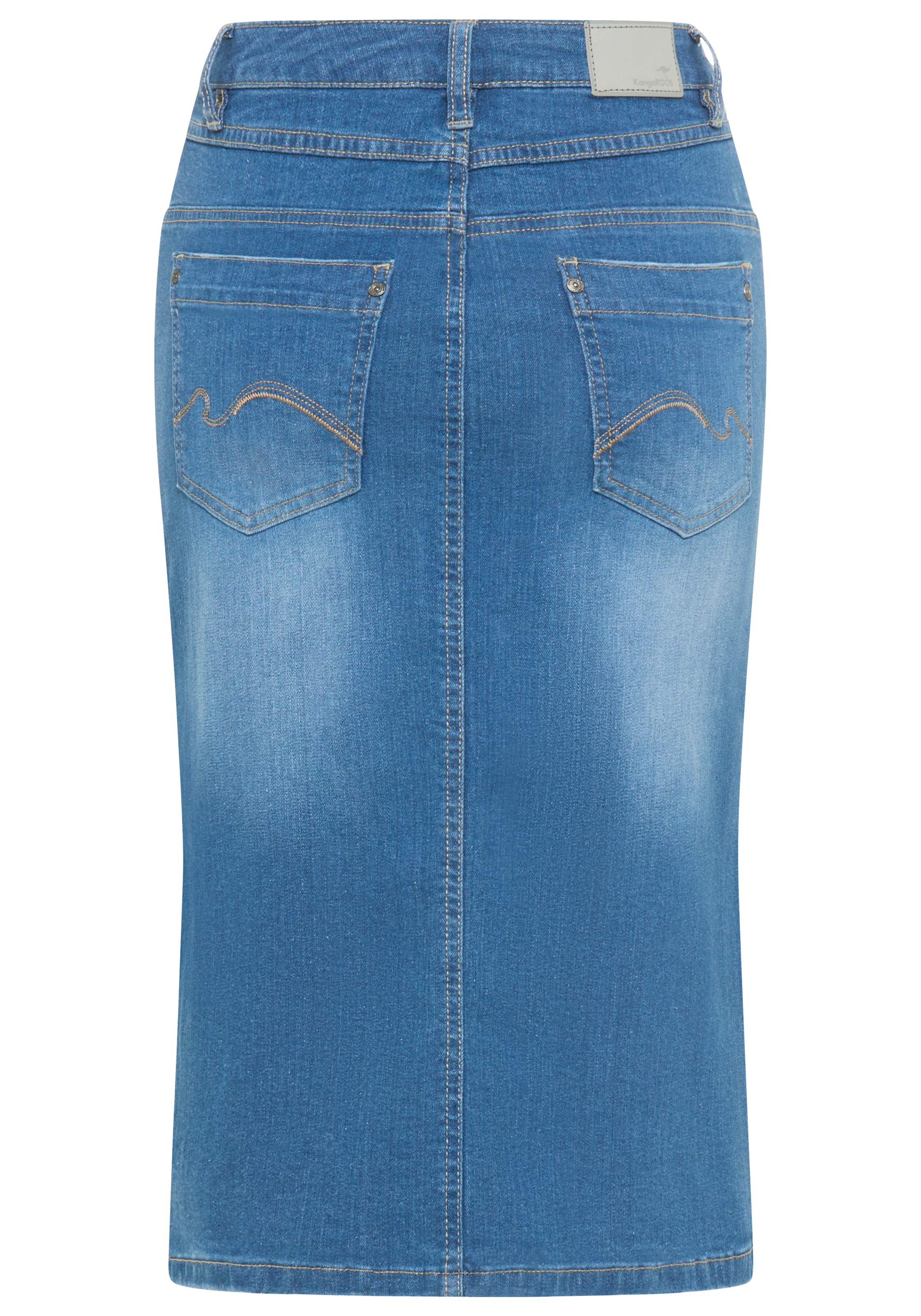KangaROOS Jeansrock in Midilänge mit Schlitz