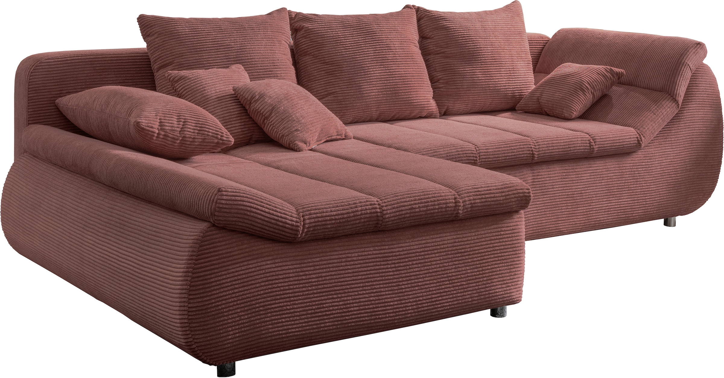 INOSIGN Ecksofa »Imola elegant und bequem, aktuelle Steppung im Sitz, L-Form«, wahlweise mit Bettfunktion