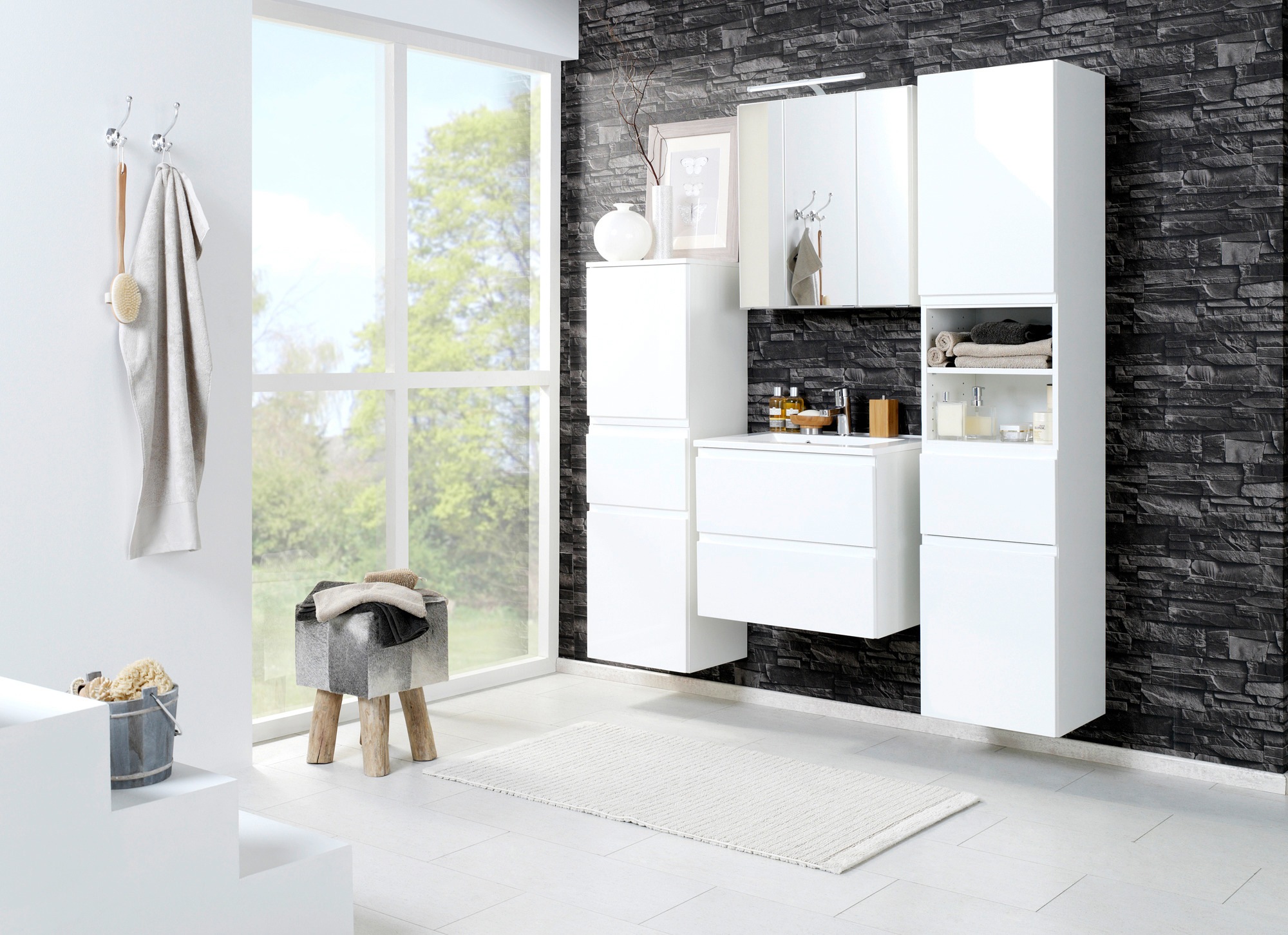 welltime Spiegelschrank »Cardiff« Breite 100 cm, mit Schalter und Steckdose