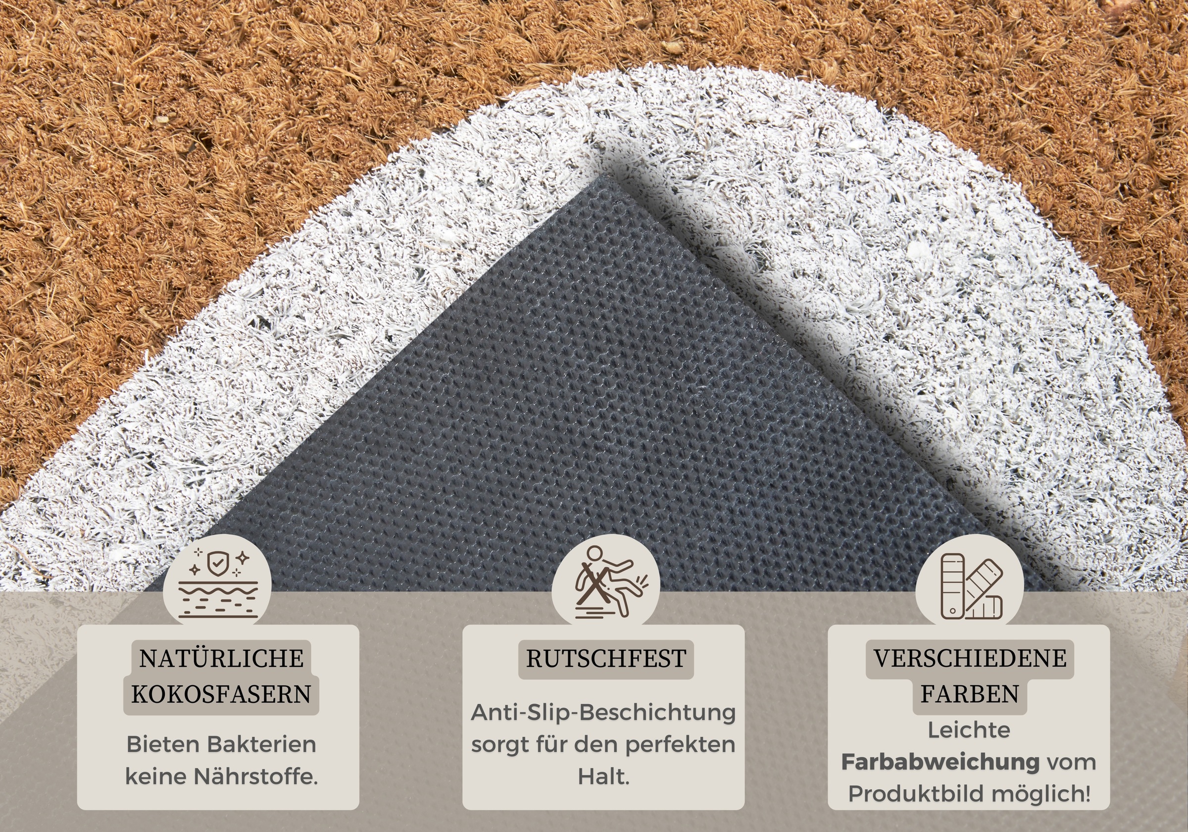HANSE Home Fußmatte »Mix Mats  Kokos Heart, Türmatte« rechteckig 15 mm Höhe Kokos, Schmutzfangmatte, Outdoor, Rutschfest, Innen, Kokosmatte, Flur